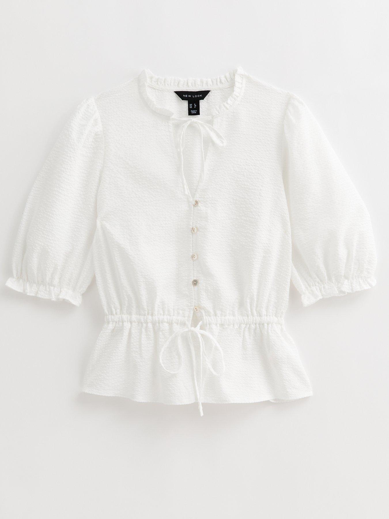 new-look-crinkled-tie-neck-top-creamdetail