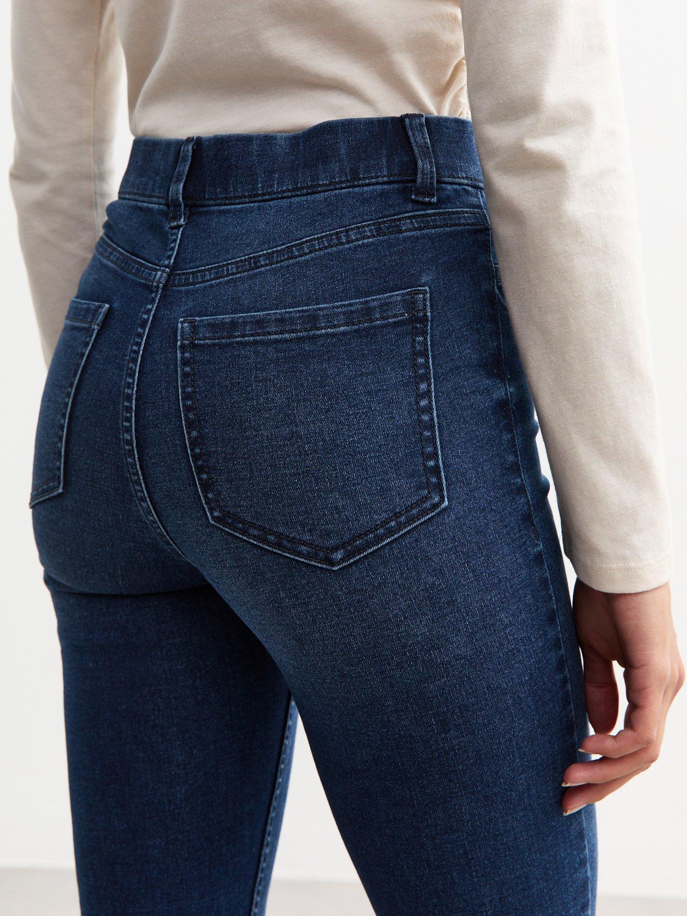 Image 4 of 5 of New Look Dark Blue Pull On Bootcut Jeans