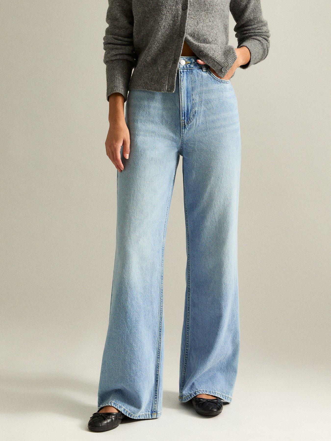New Look Light Blue Adalae High Waisted Wide Leg Jeans