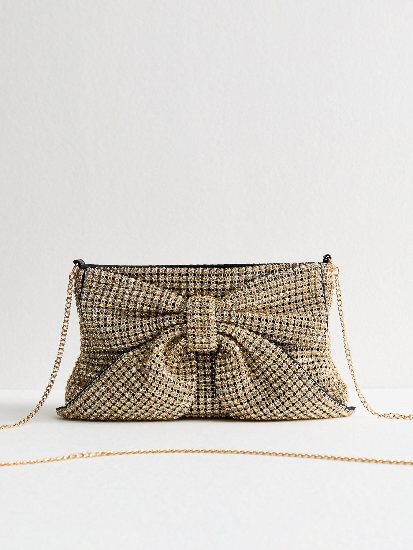 new-look-rhinestone-embellished-bow-appliqued-clutch-gold