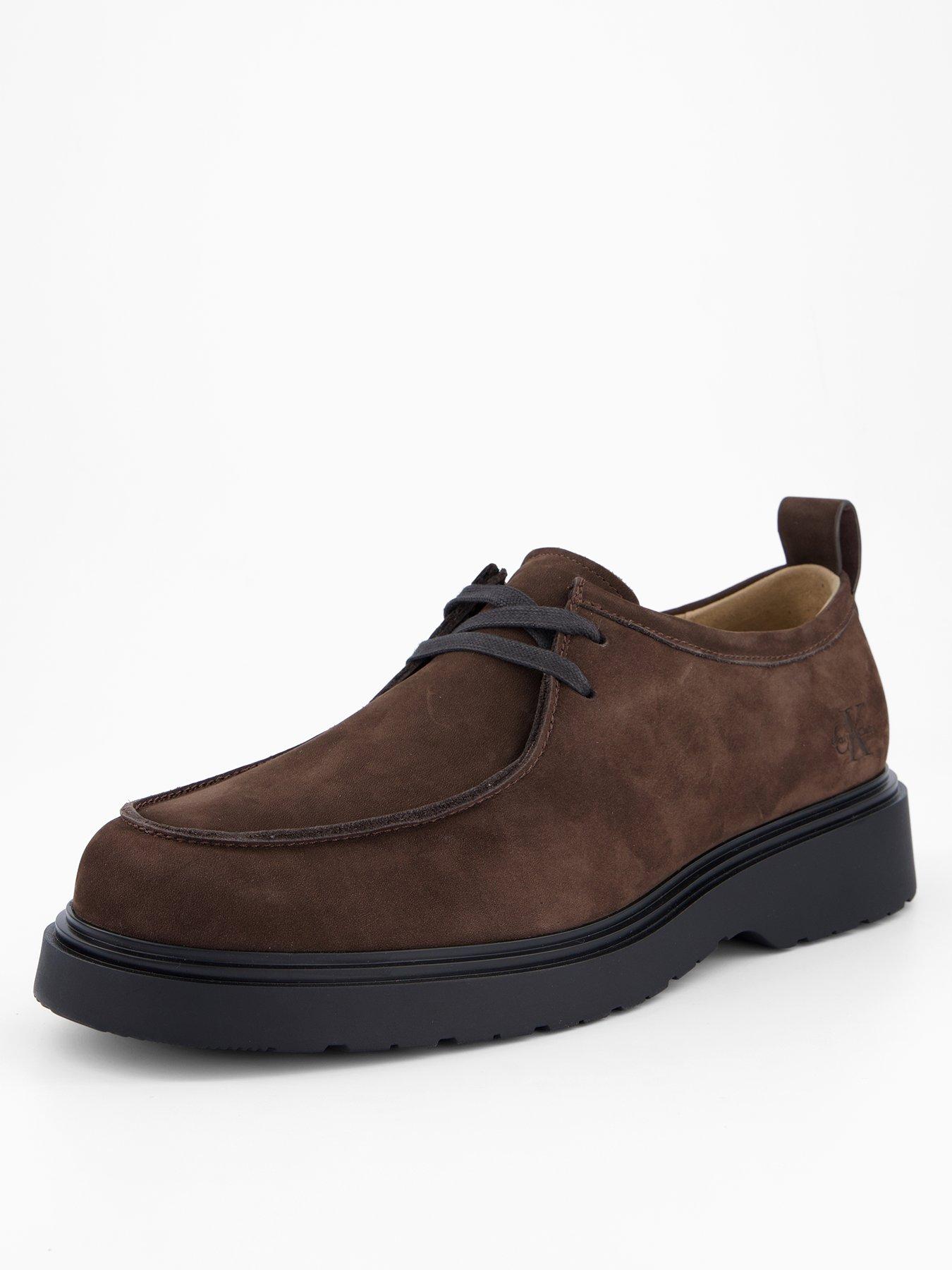 calvin-klein-jersey-combat-apron-suede-lace-up-shoes-brownstillFront