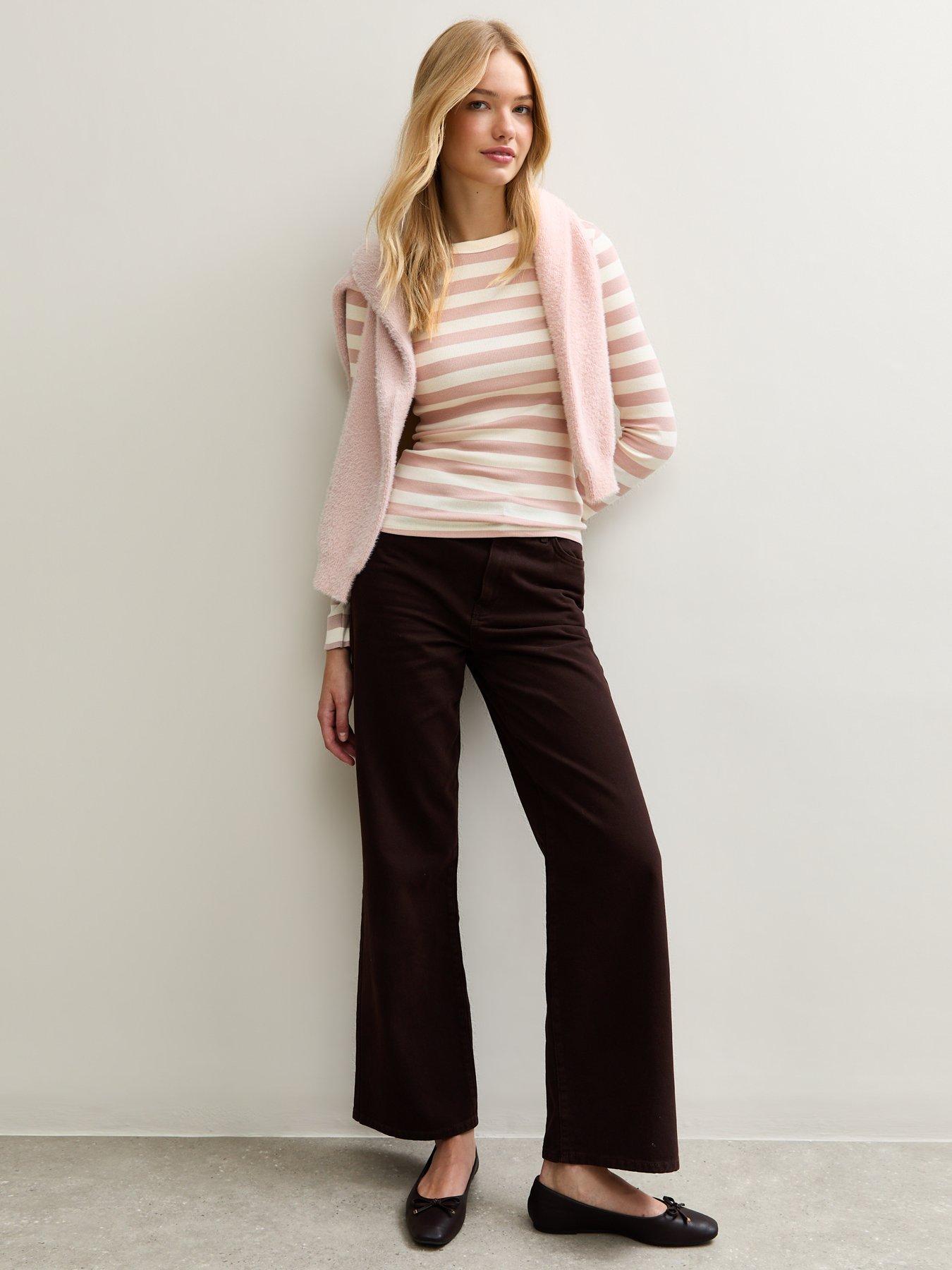 new-look-cream-striped-long-sleeve-ribbed-crew-neck-topback