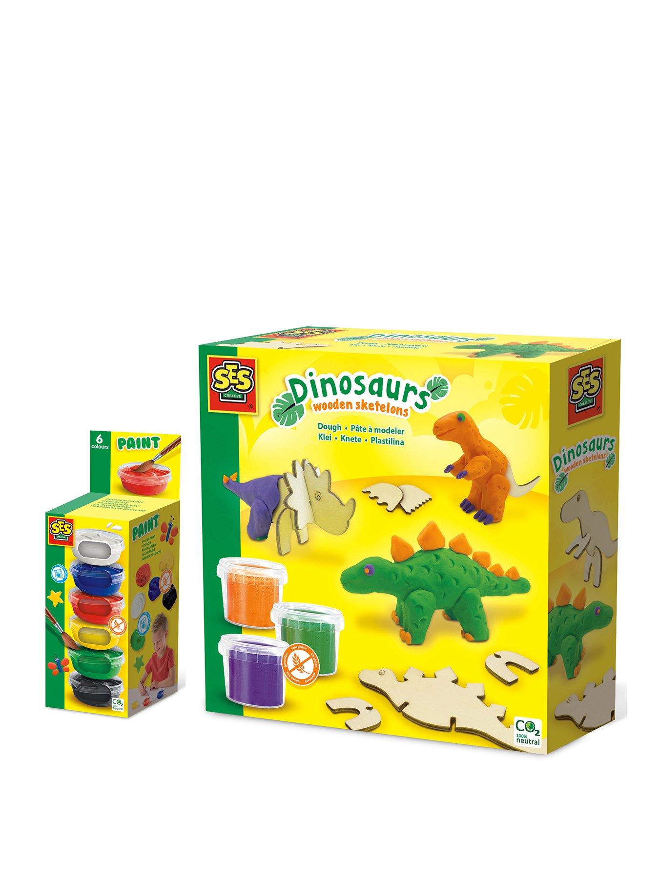 SES Creative Boys Dinosaur Themed Dough and Paint Bundle
