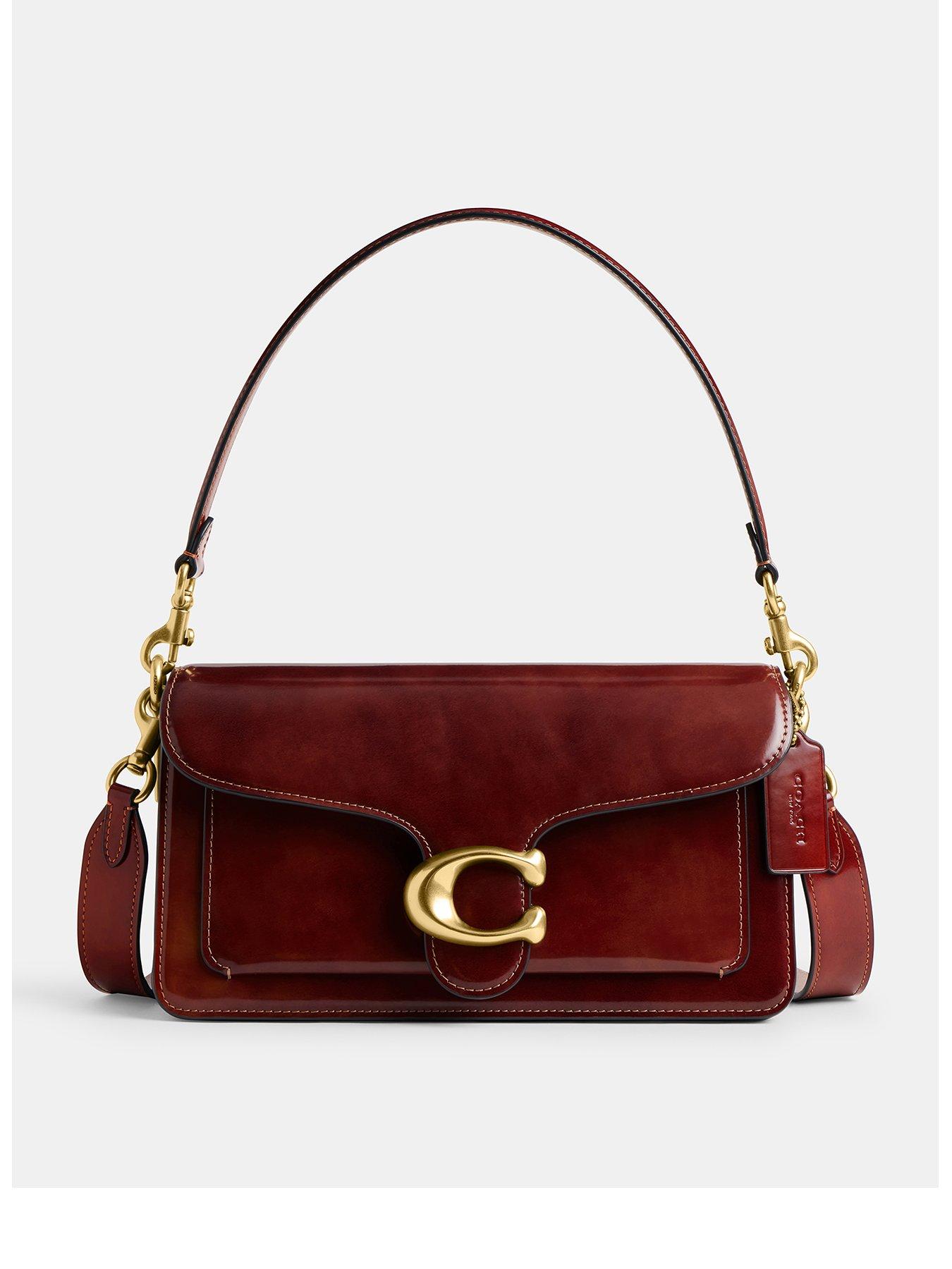 COACH Spazzolato Leather Tabby Shoulder Bag 26 - Brown