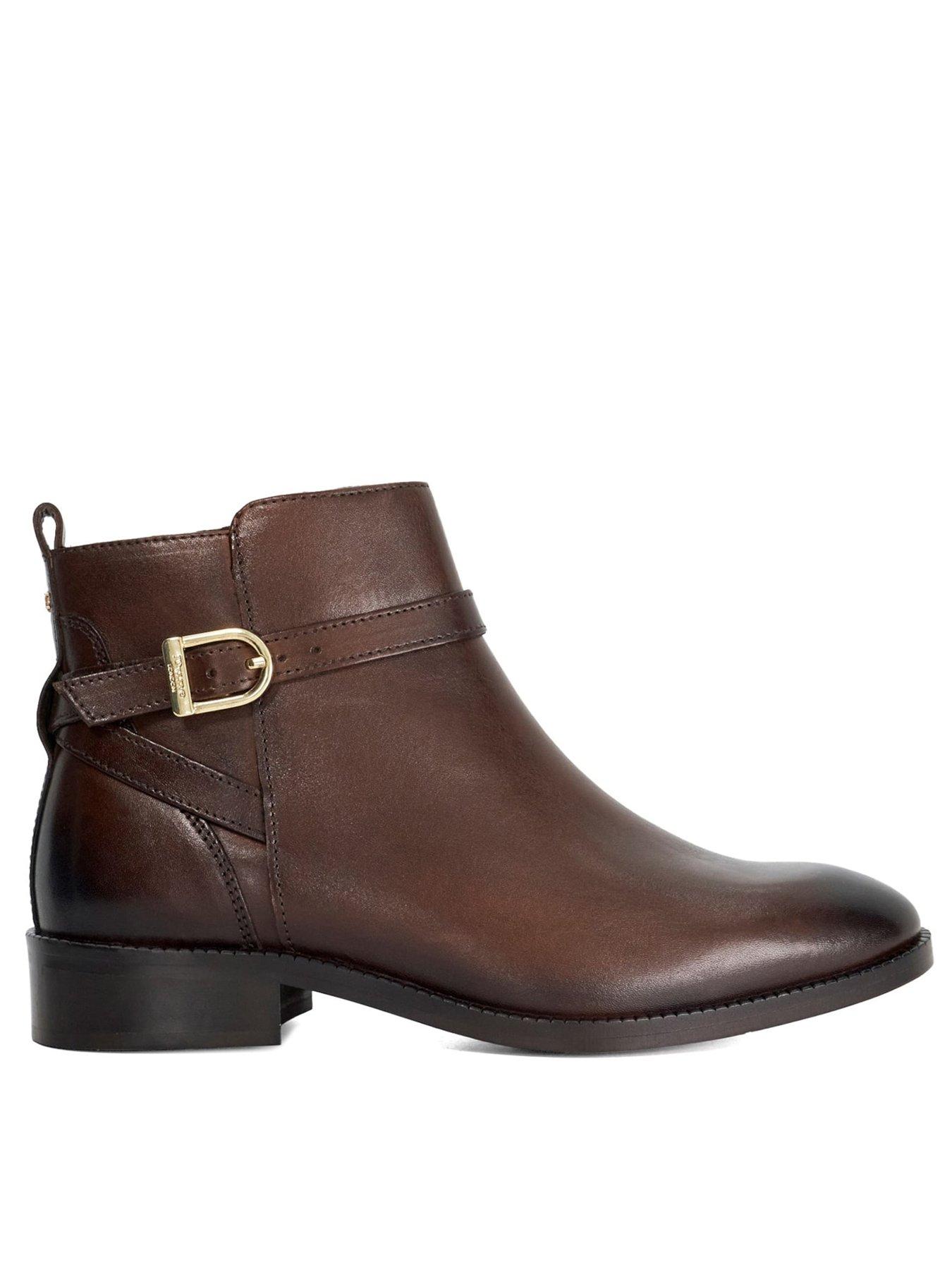 Image 2 of 6 of Dune London Pemma Brogue Leather Ankle Boot - Brown