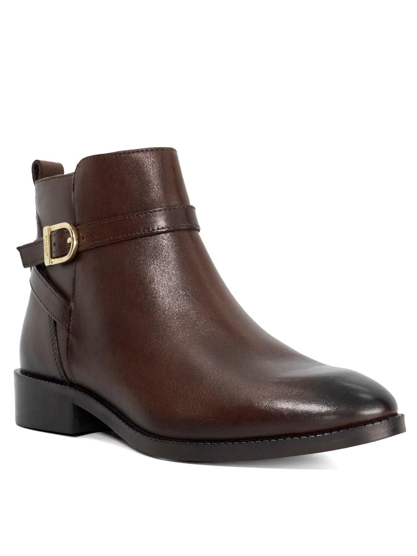Image 3 of 6 of Dune London Pemma Brogue Leather Ankle Boot - Brown
