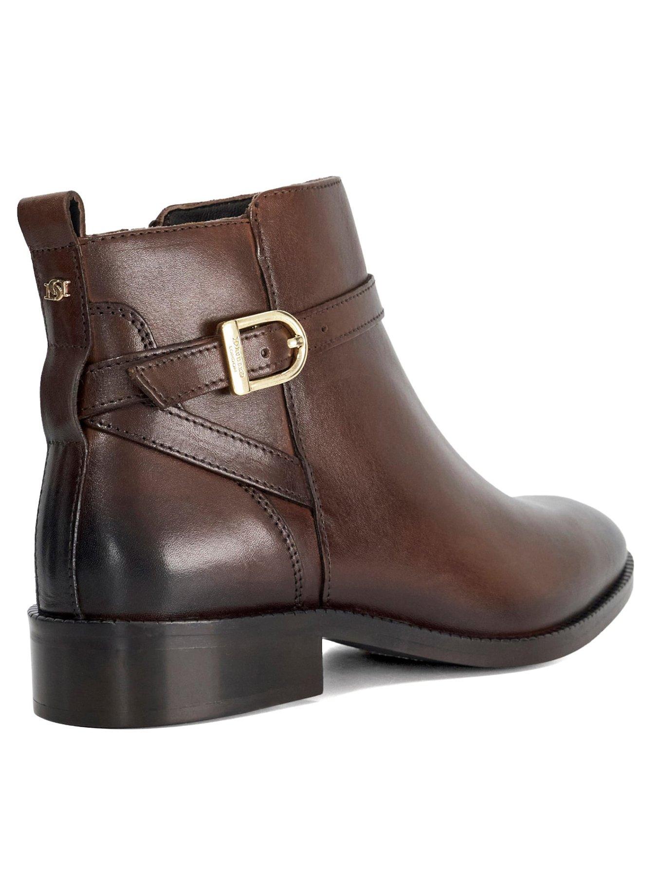 Image 4 of 6 of Dune London Pemma Brogue Leather Ankle Boot - Brown
