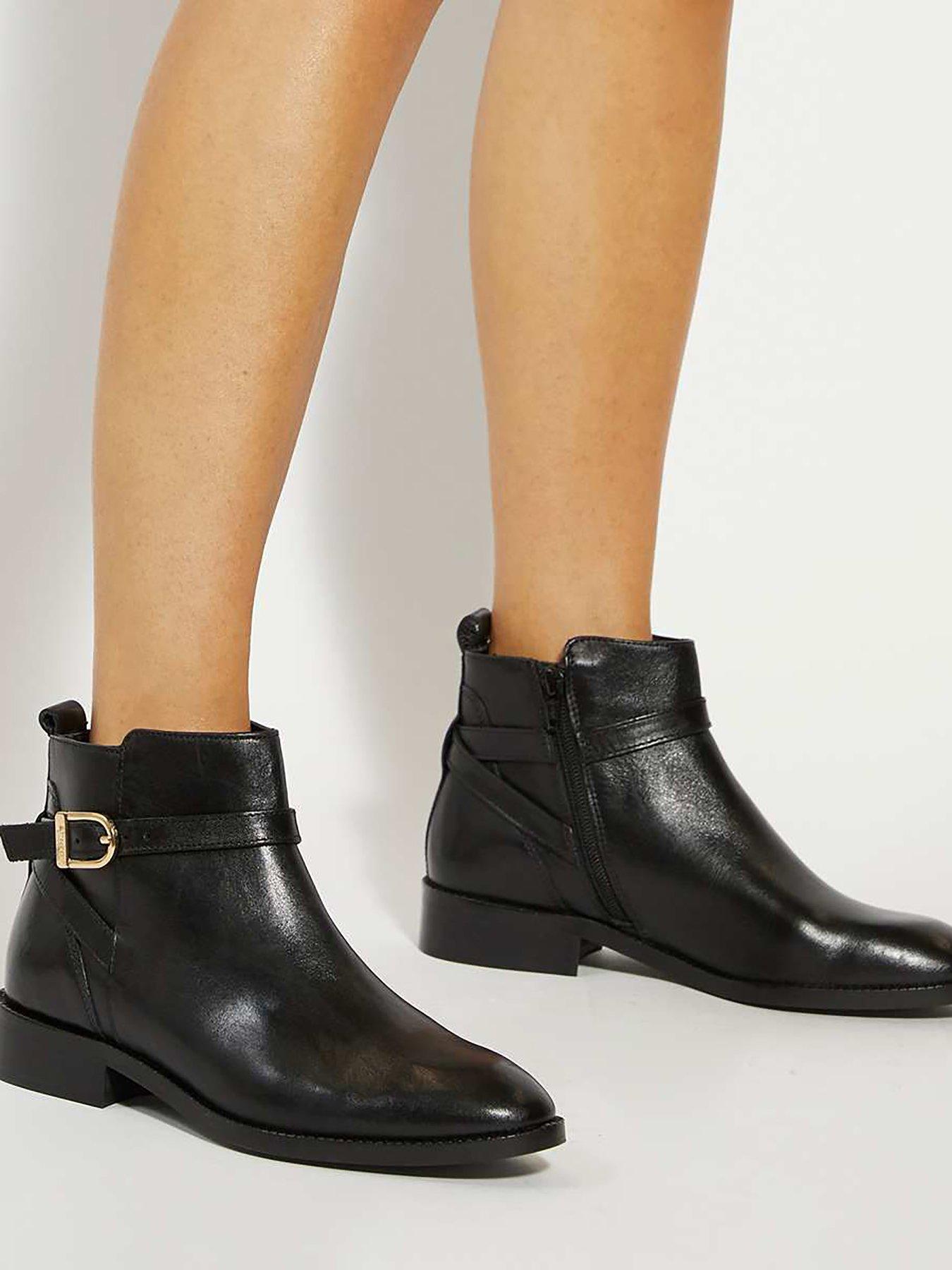 Image 1 of 6 of Dune London Pemma Brogue Leather Ankle Boot - Black
