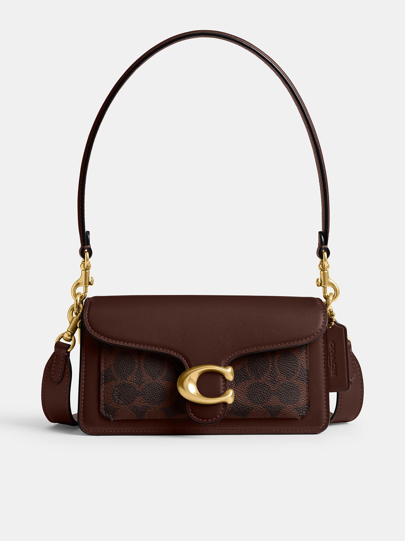 COACH Coated Canvas Signature Tabby Shoulder Bag 20 Refresh - Brown