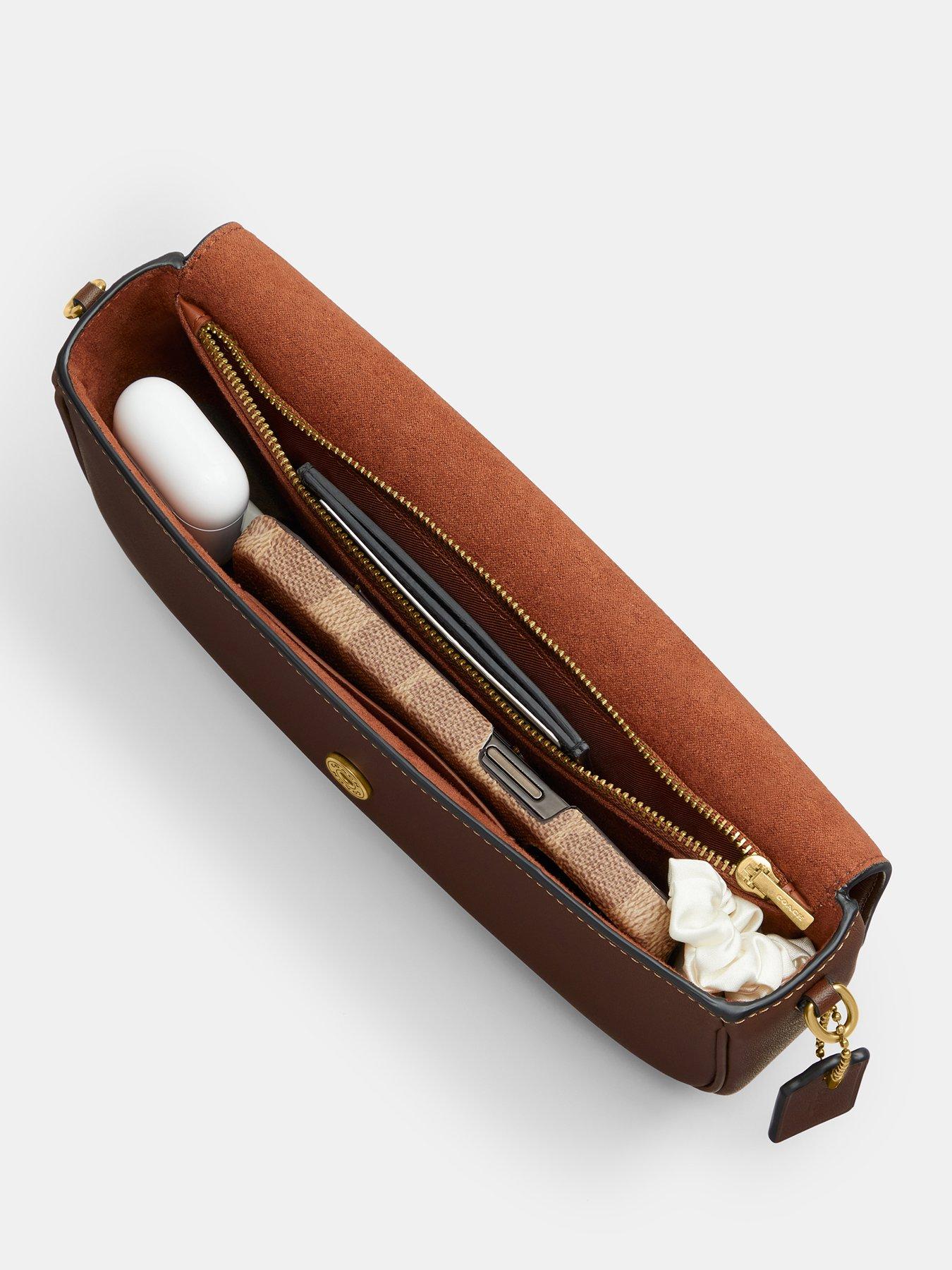 Image 5 of 5 of COACH Refined Calf Leather Brook Flap Chain Bag - Brown