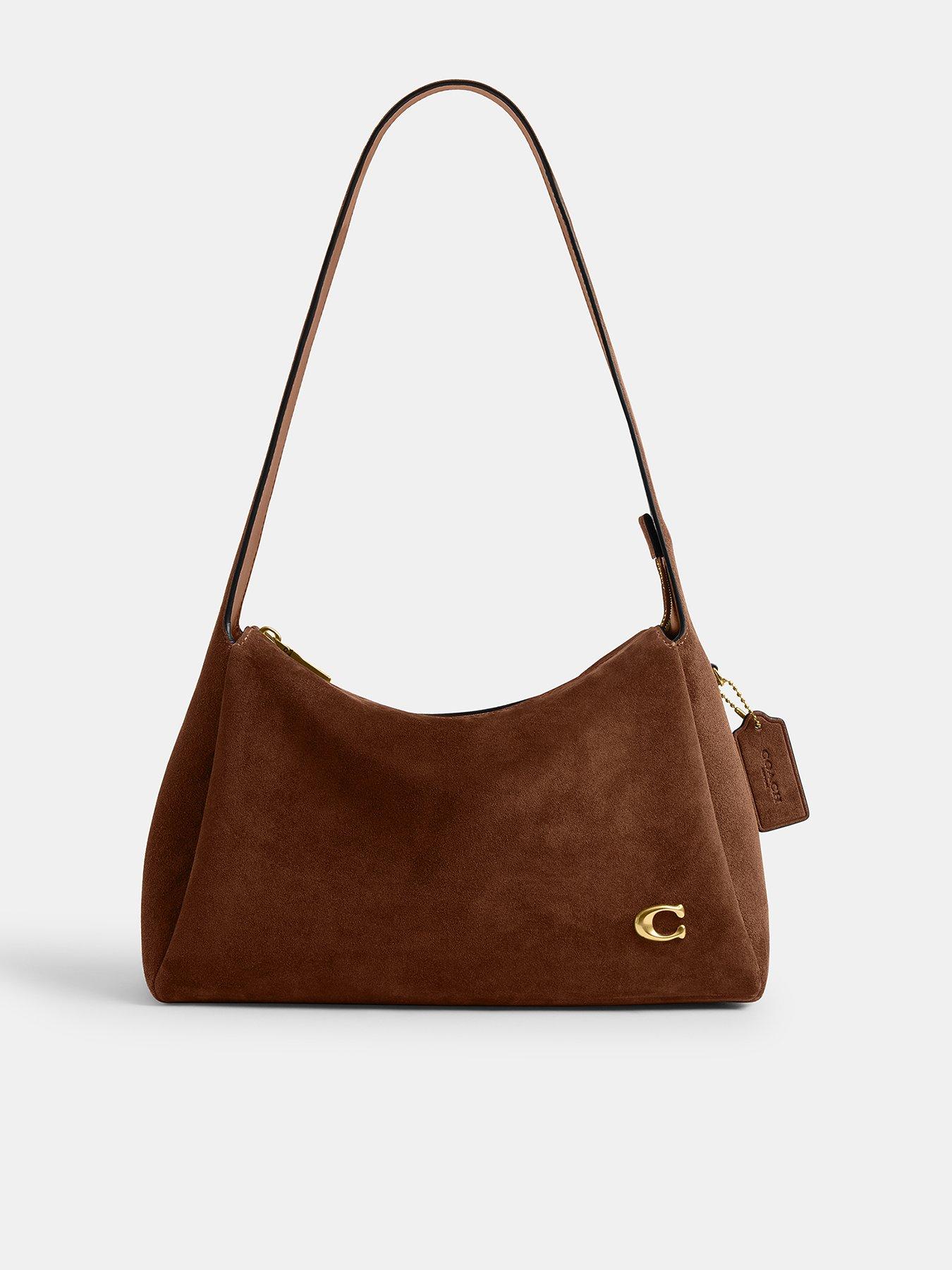 Image 1 of 4 of COACH Suede Lola Shoulder Bag - Brown