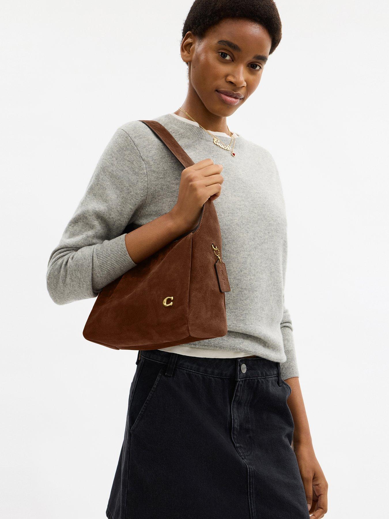 Image 2 of 4 of COACH Suede Lola Shoulder Bag - Brown