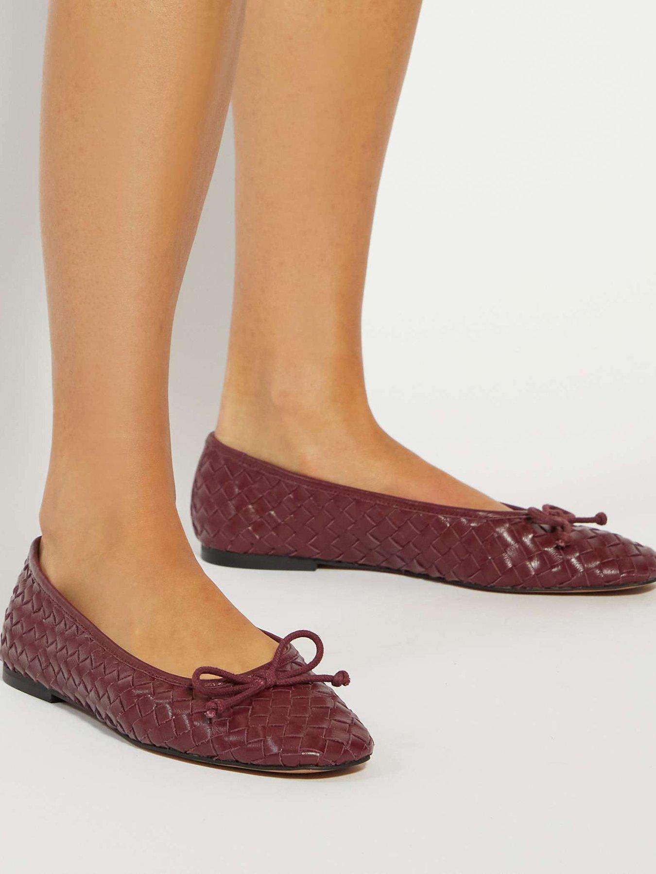 dune-london-heat-woven-ballerina-red