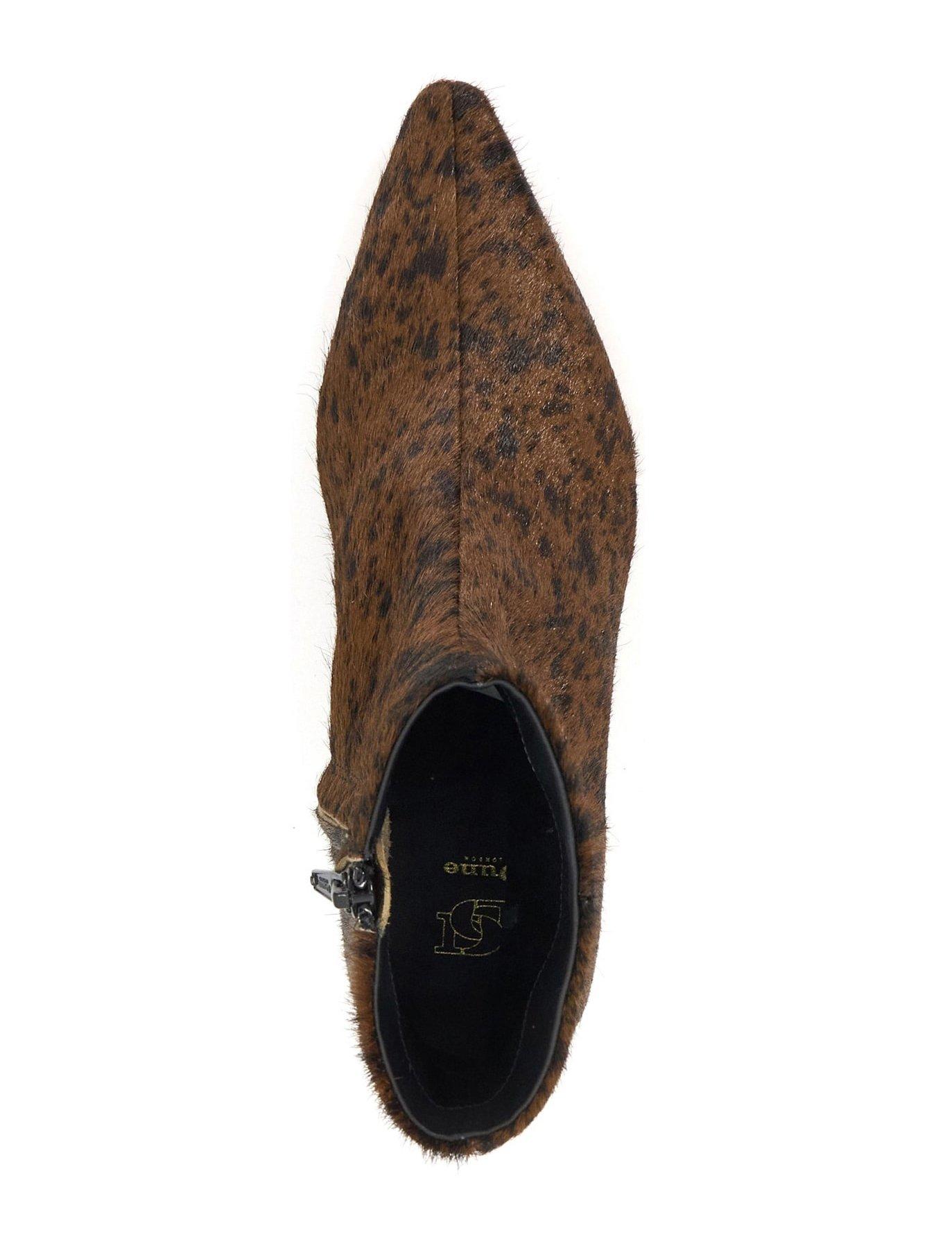 Image 6 of 6 of Dune London Odore Leather Kitten Heel Ankle Boot - Tan