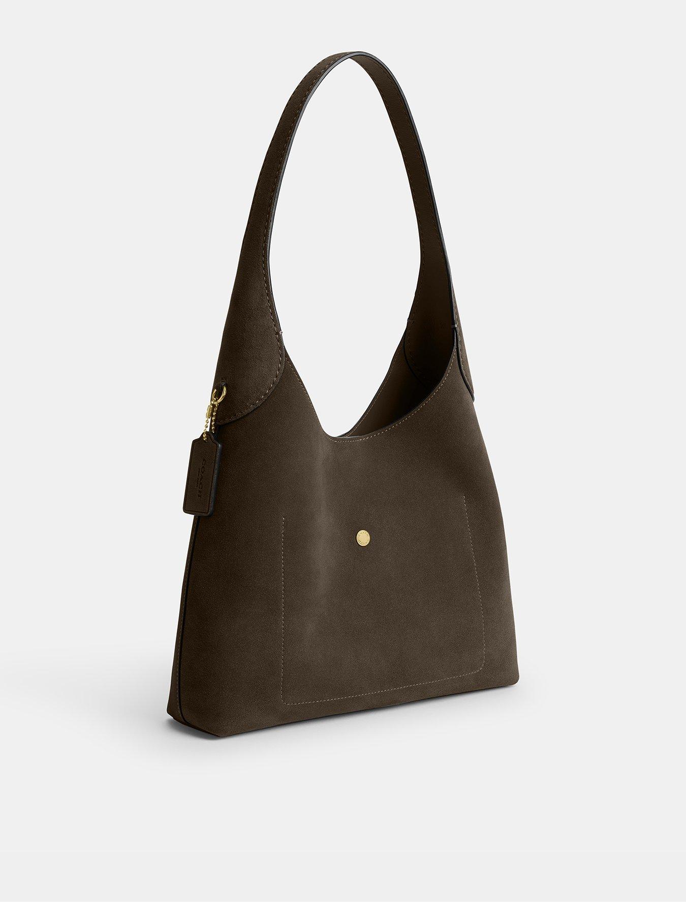 Image 3 of 5 of COACH Suede Brooklyn Shoulder Bag 28 - Green
