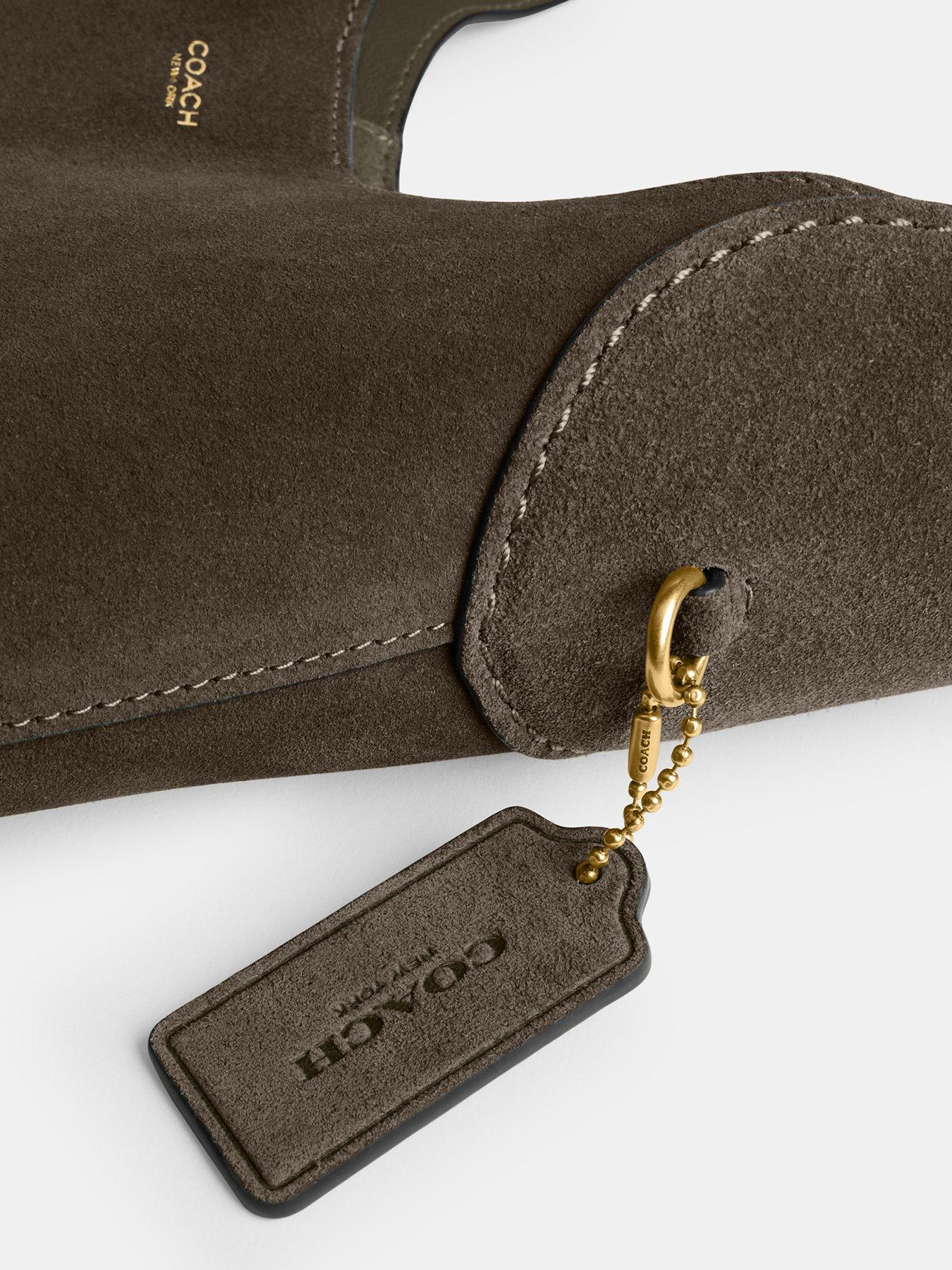 Image 4 of 5 of COACH Suede Brooklyn Shoulder Bag 28 - Green