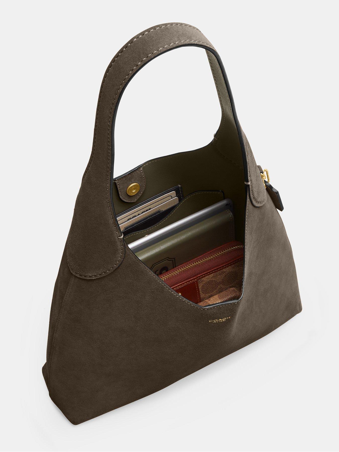 Image 5 of 5 of COACH Suede Brooklyn Shoulder Bag 28 - Green