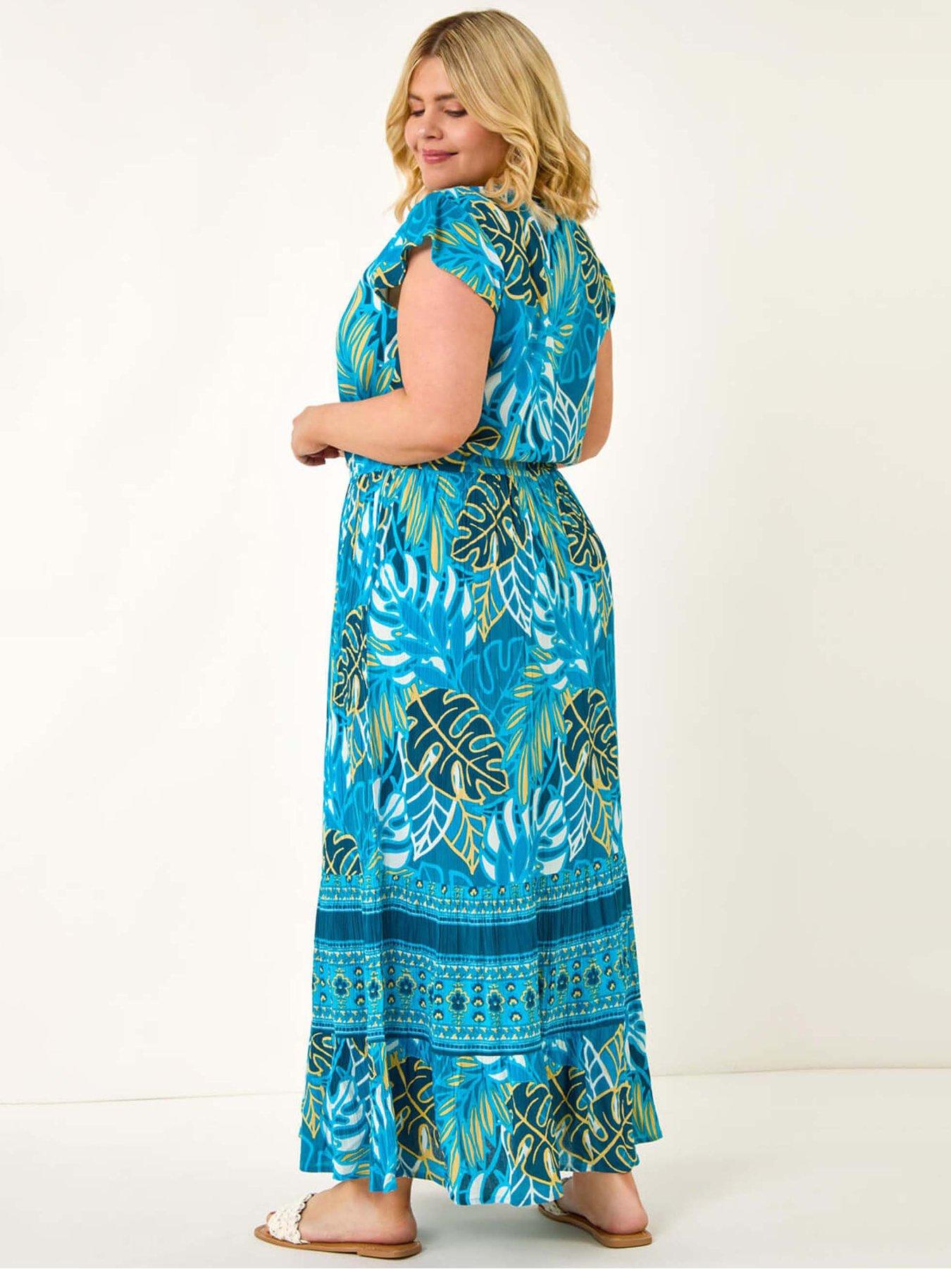 roman-curve-tropical-tie-neck-dress-bluestillFront