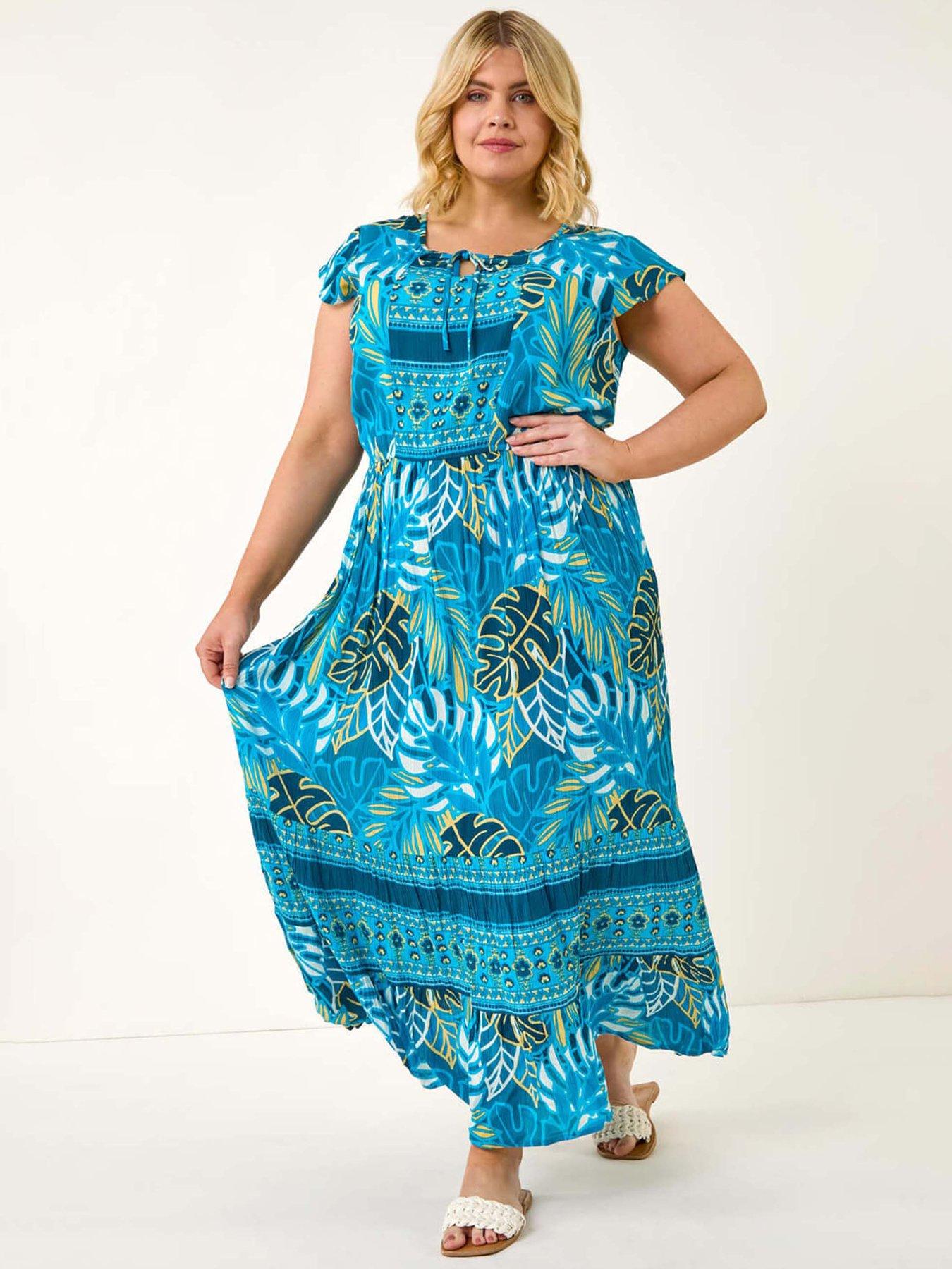roman-curve-tropical-tie-neck-dress-blueback