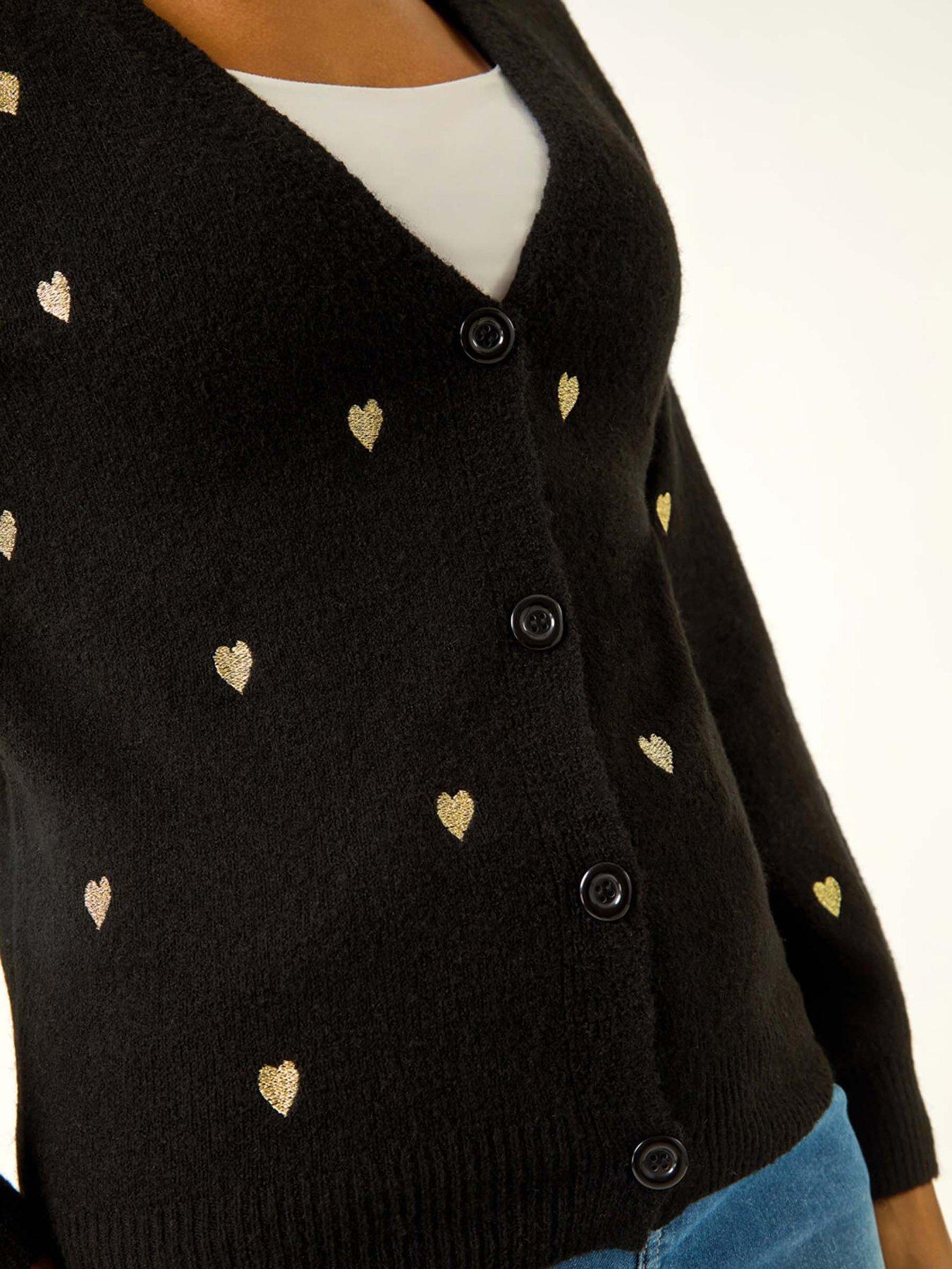 roman-embroidered-heart-knit-cardigan-blackdetail