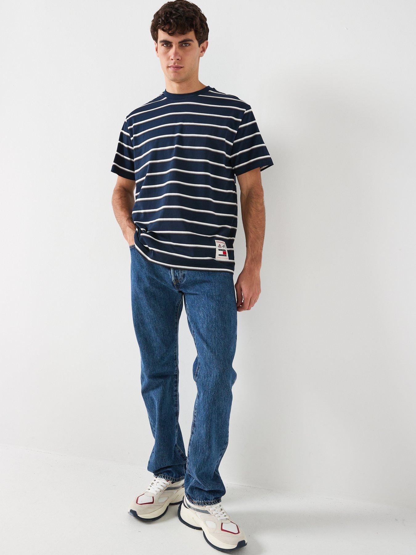 Image 6 of 6 of Tommy Jeans Relaxed Fit Label T-Shirt - Navy