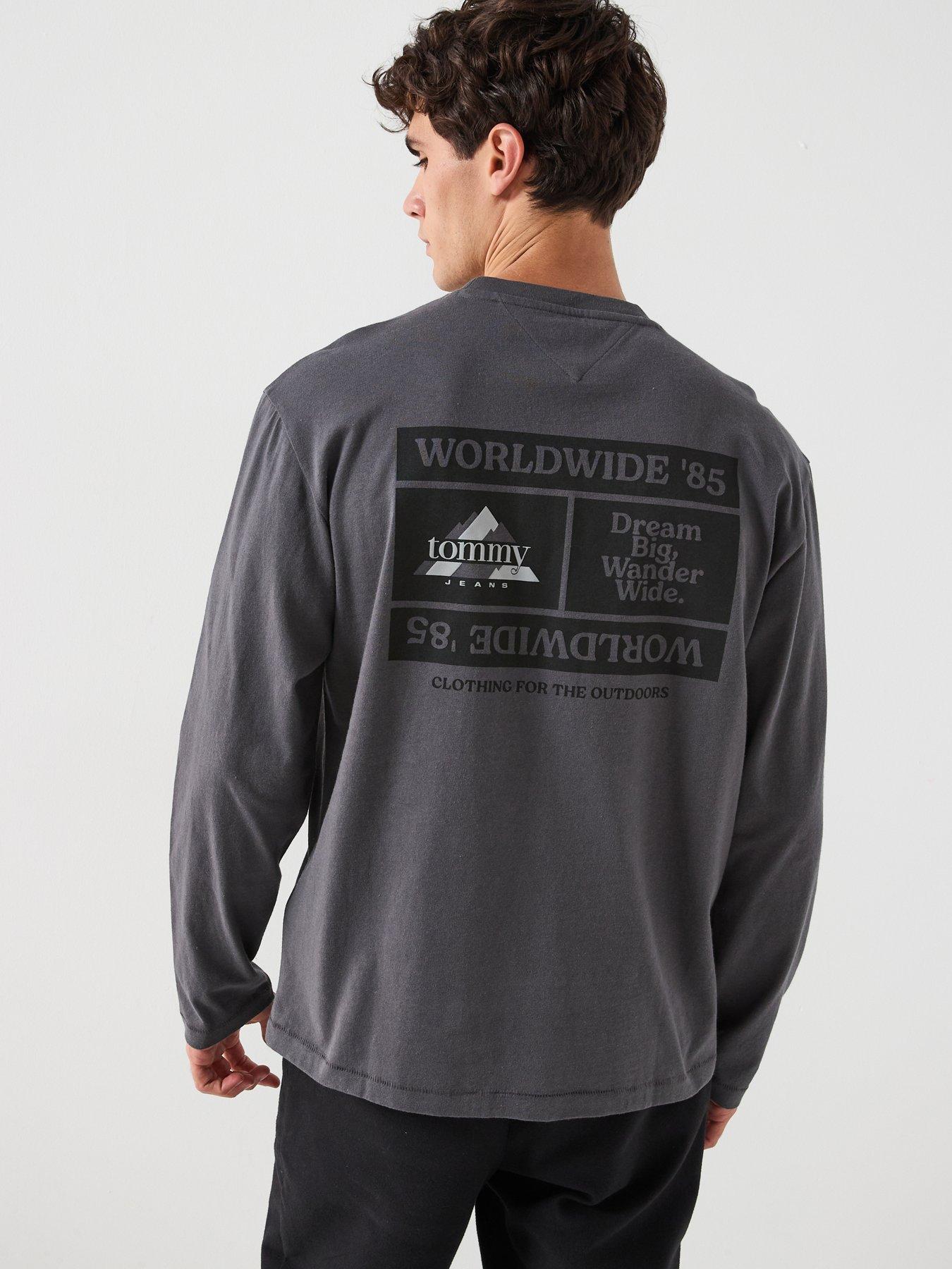 Image 2 of 6 of Tommy Jeans Relaxed Fit Peaks Backprint Long Sleeve T-Shirt - Black