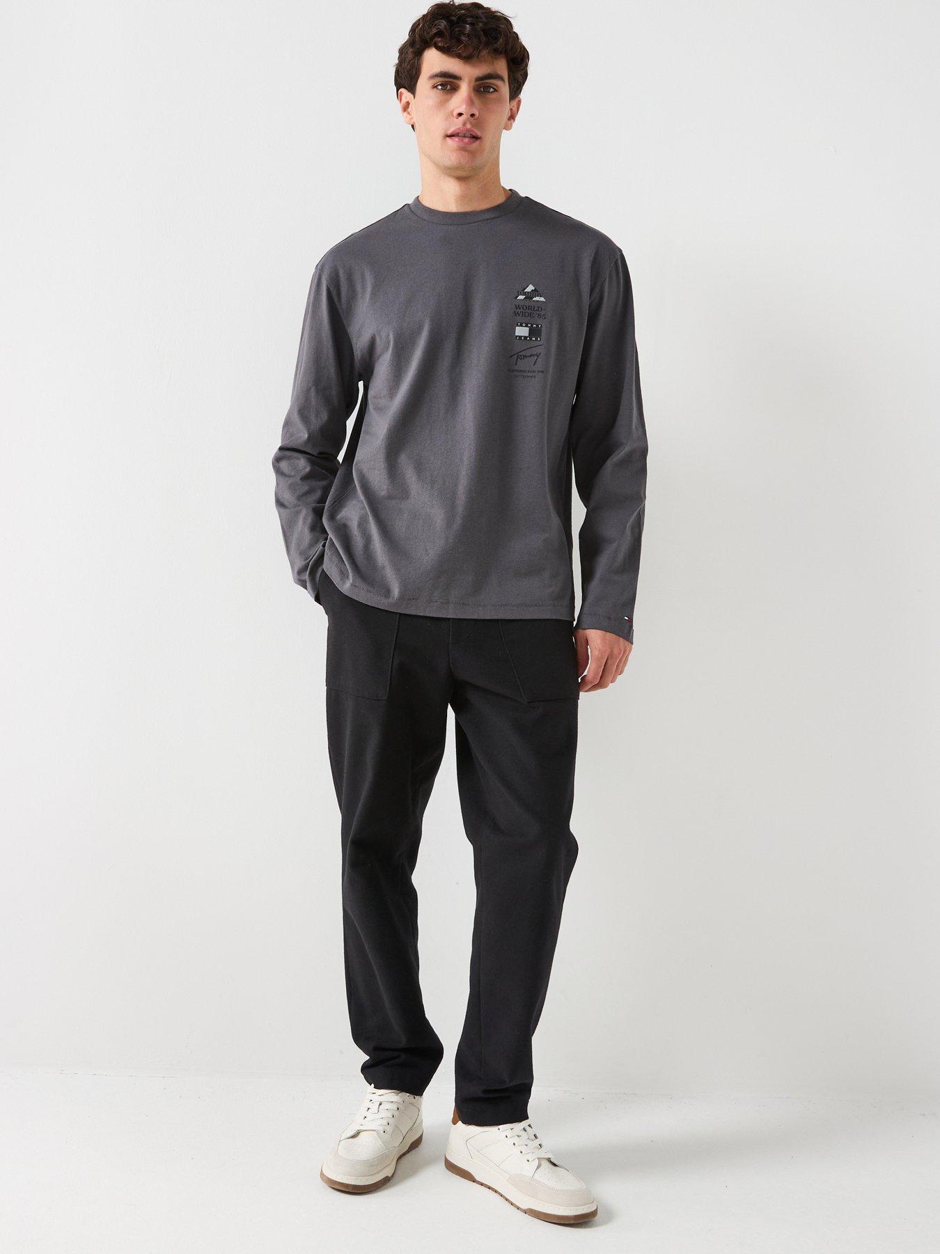 Image 3 of 6 of Tommy Jeans Relaxed Fit Peaks Backprint Long Sleeve T-Shirt - Black