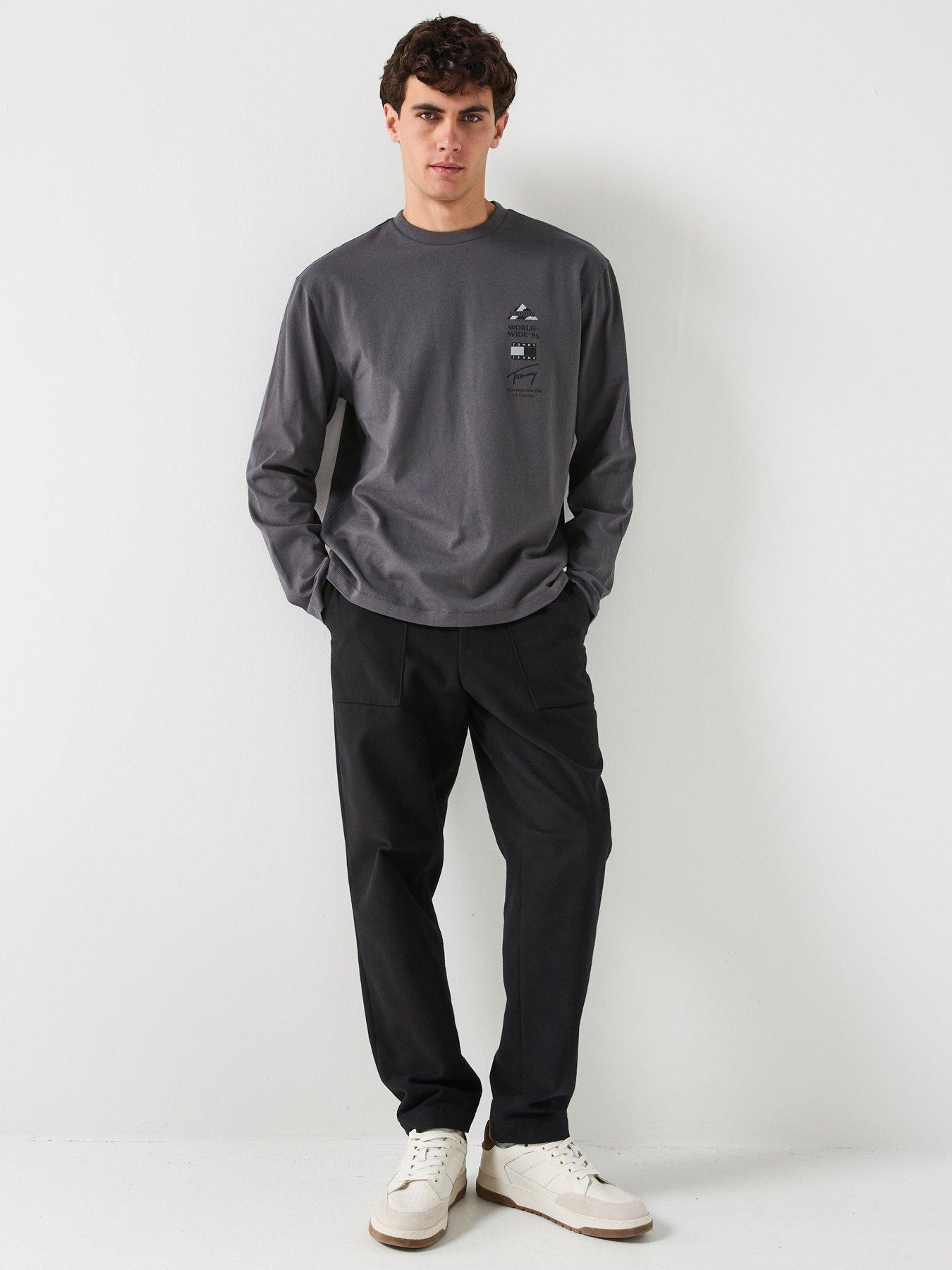 Image 6 of 6 of Tommy Jeans Relaxed Fit Peaks Backprint Long Sleeve T-Shirt - Black