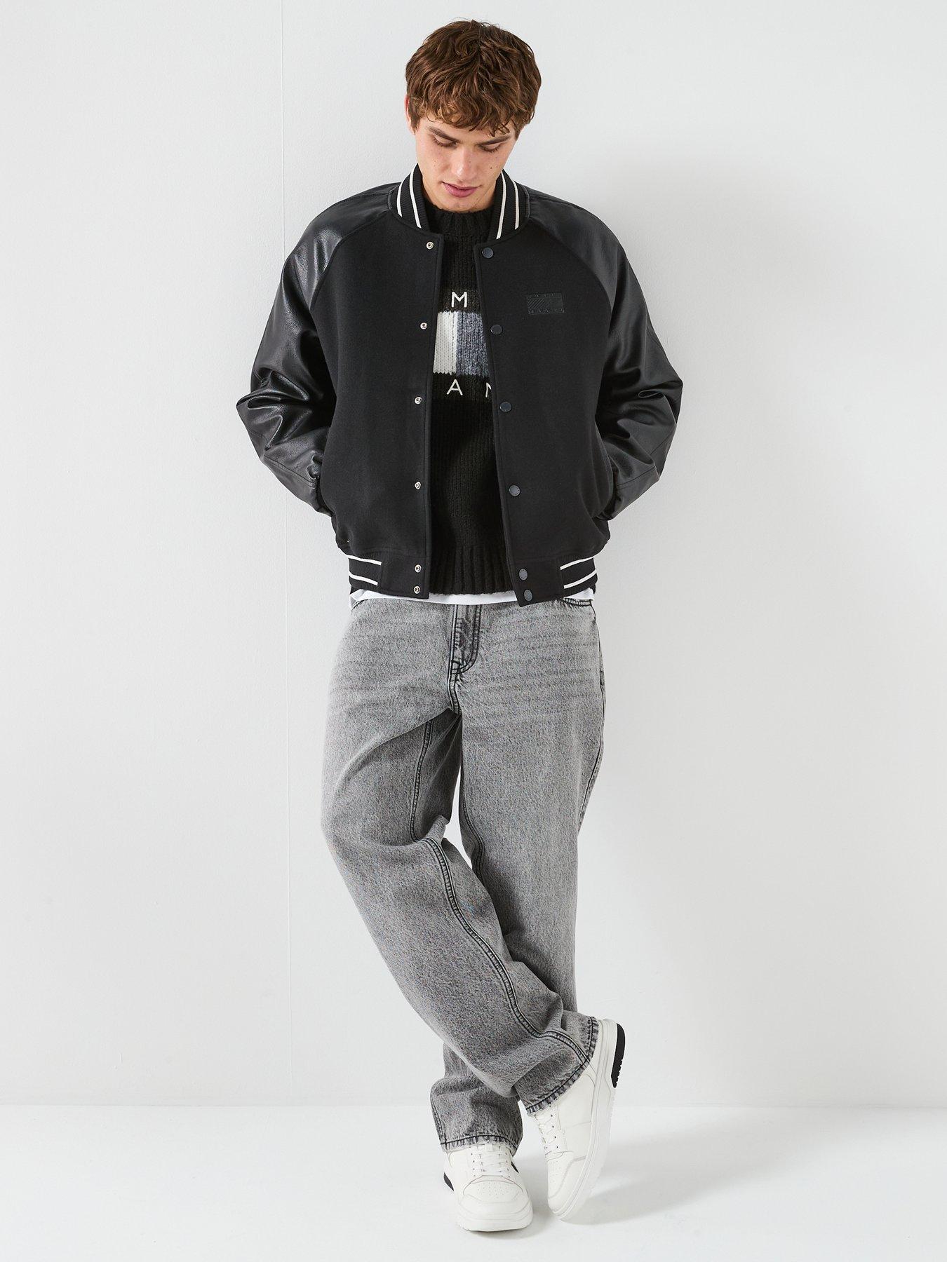 Image 3 of 6 of Tommy Jeans Flag Varsity Jacket - Black