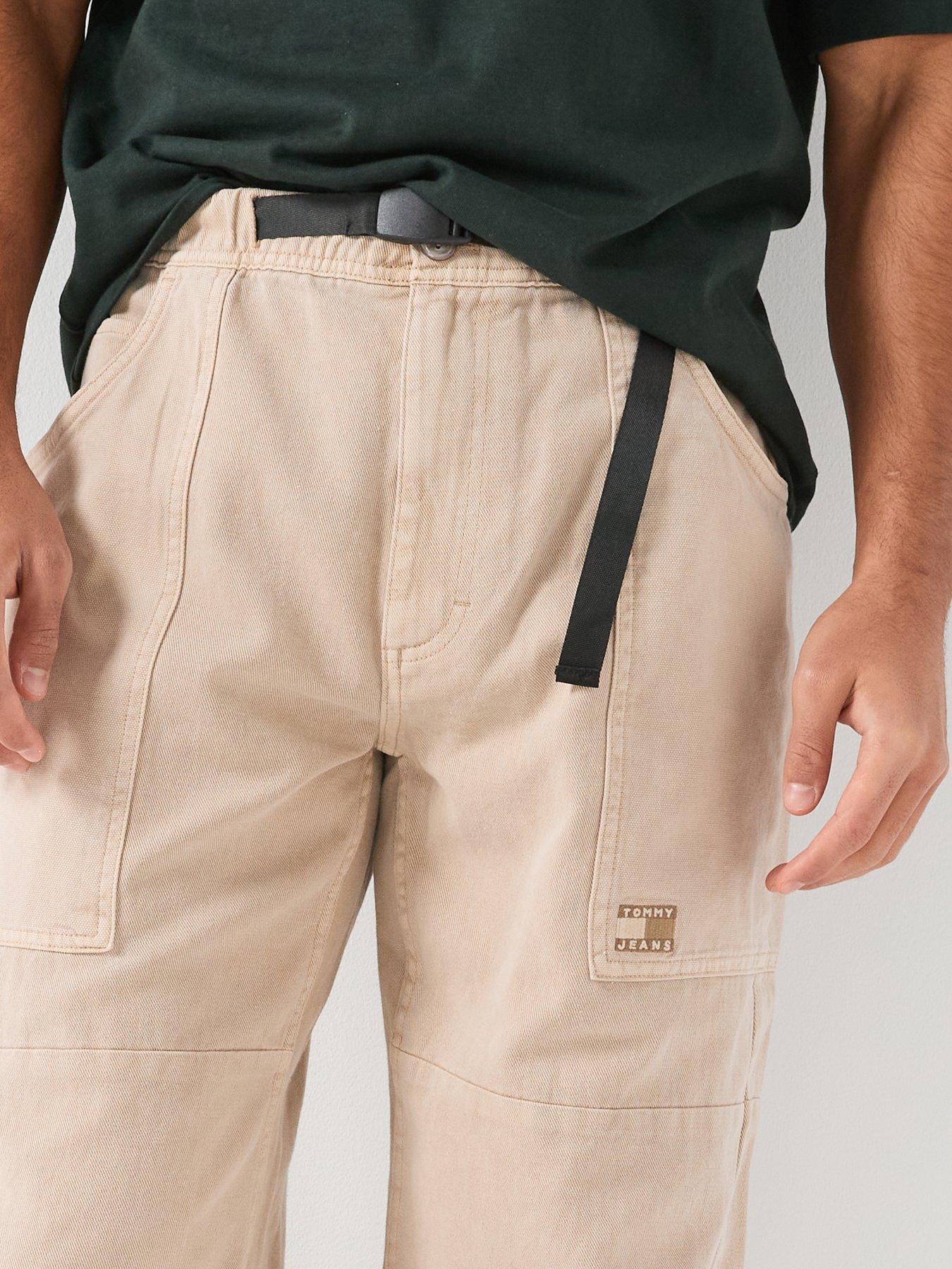 Image 4 of 4 of Tommy Jeans Jaimie Panelled Belted Casual Trousers - Cream