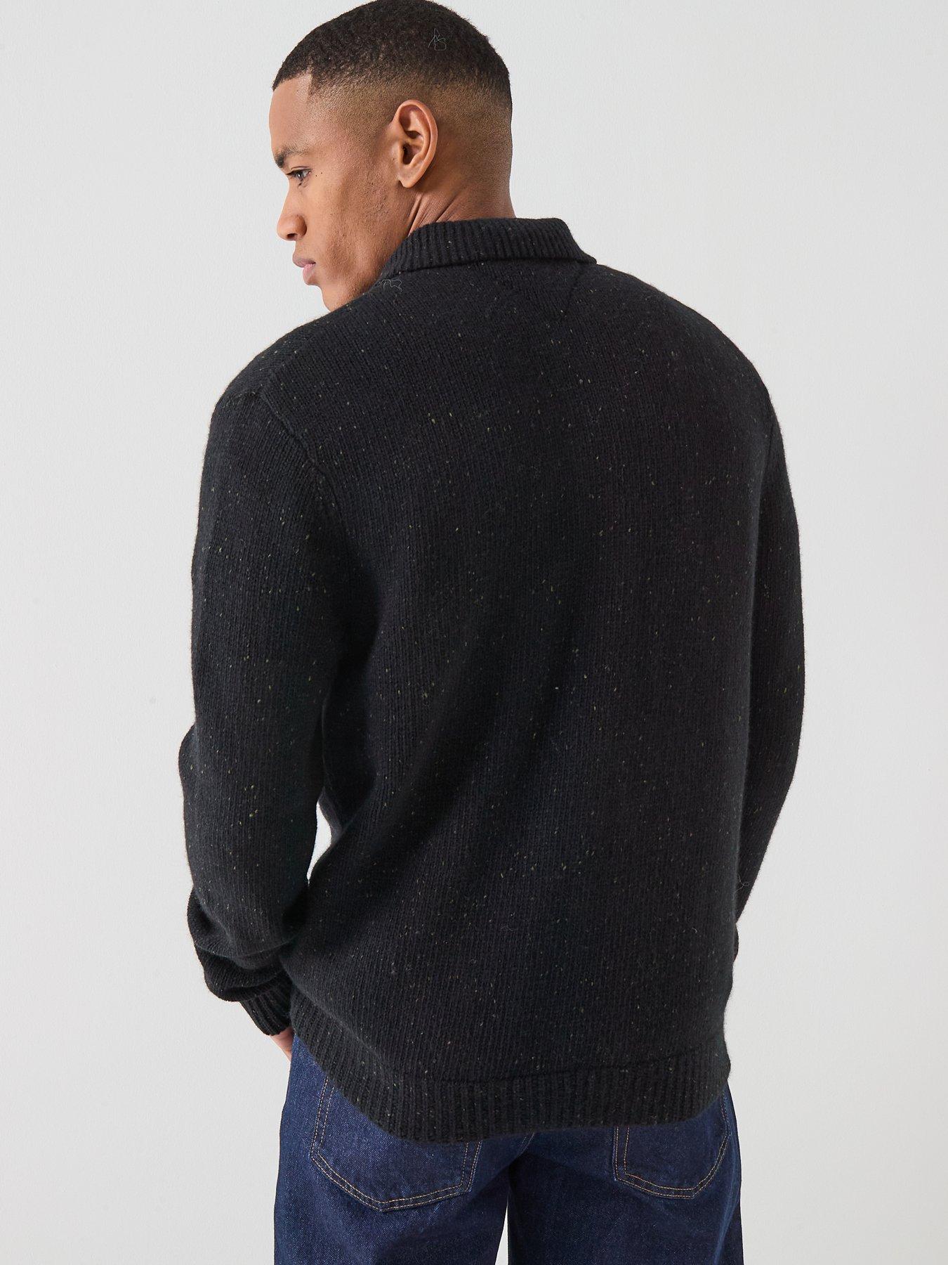 Image 2 of 6 of Tommy Jeans Knitted Cardigan With Badge - Black