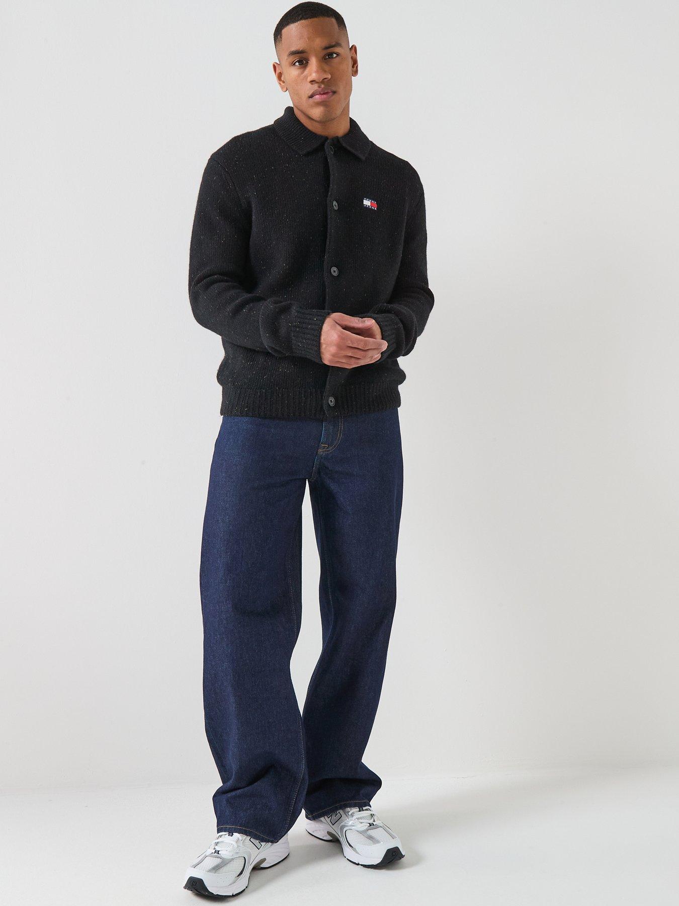 Image 3 of 6 of Tommy Jeans Knitted Cardigan With Badge - Black
