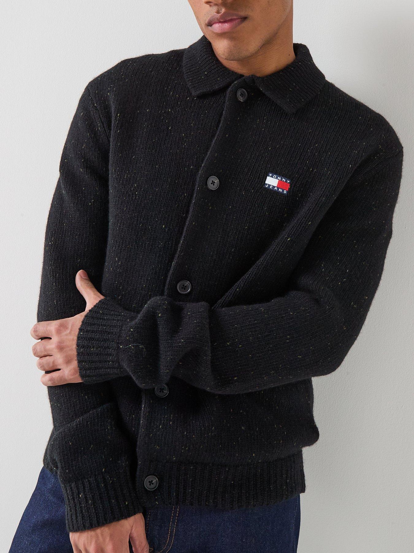Image 4 of 6 of Tommy Jeans Knitted Cardigan With Badge - Black