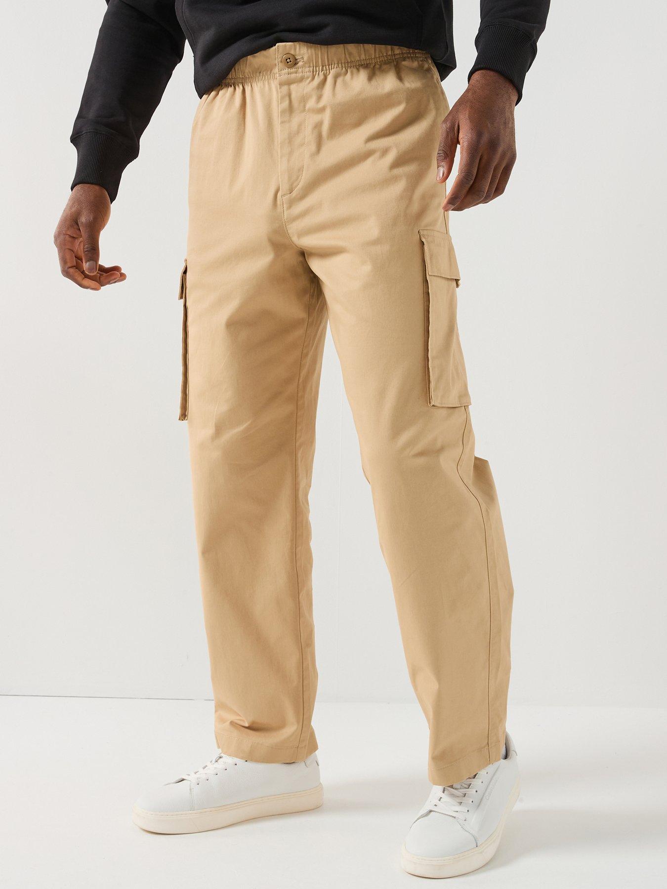 calvin-klein-jeans-cotton-pull-on-straight-cargo-pants-beige