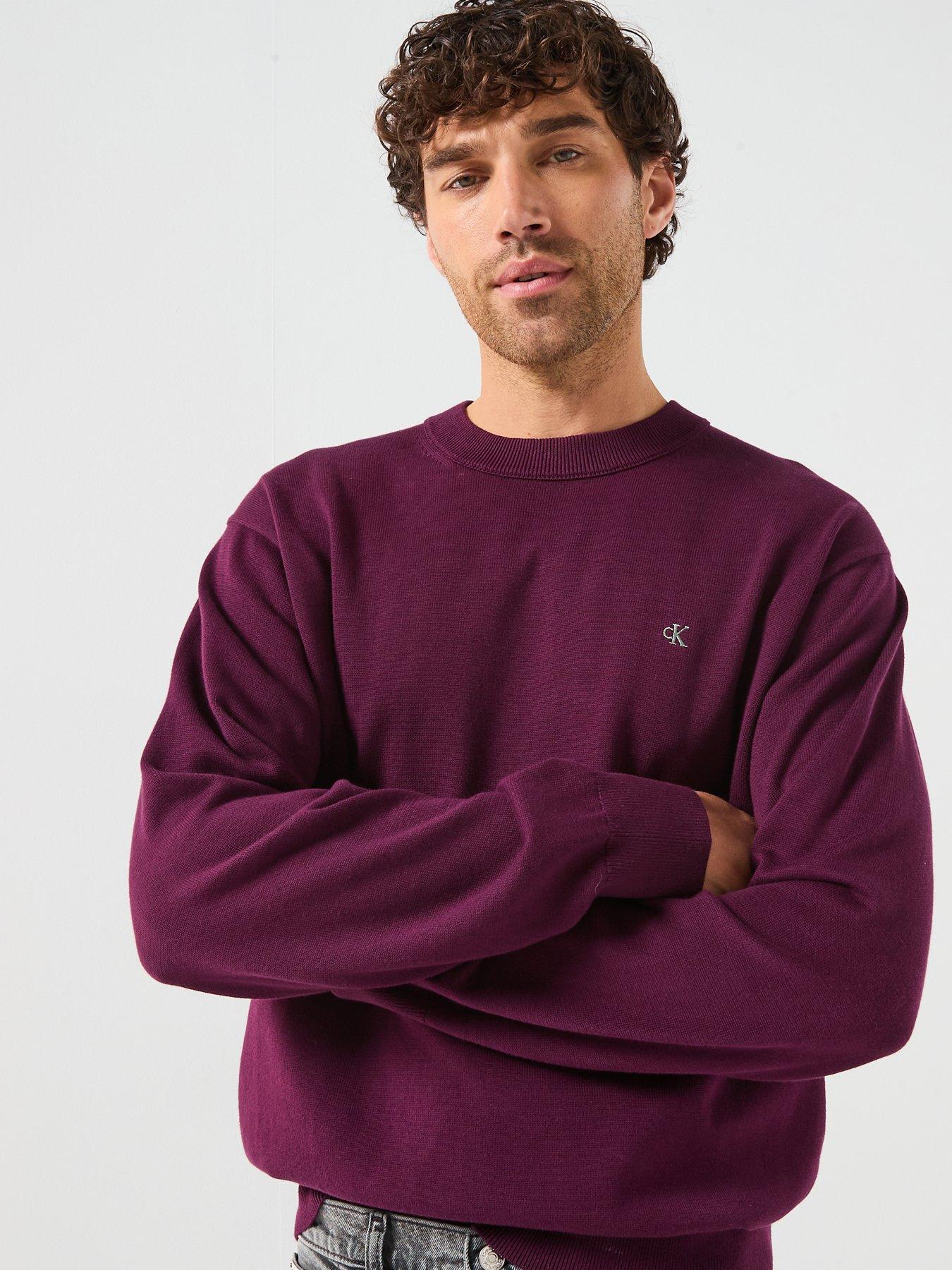 Calvin Klein Relaxed Crew Sweatshirt - Dark Red
