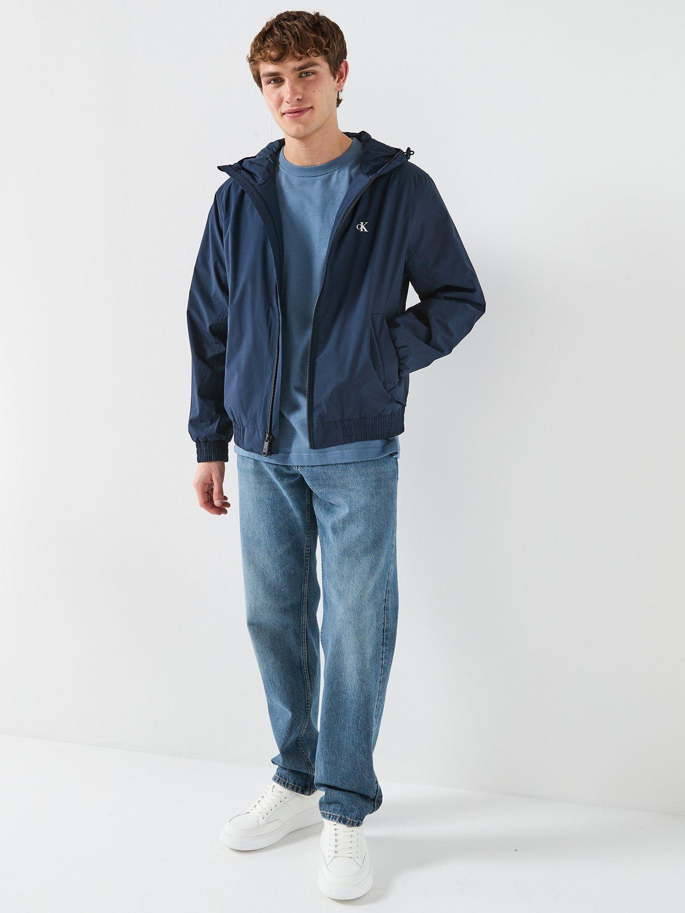 Image 3 of 6 of Calvin Klein Jeans Hooded Ripstop Harrington Jacket - Navy