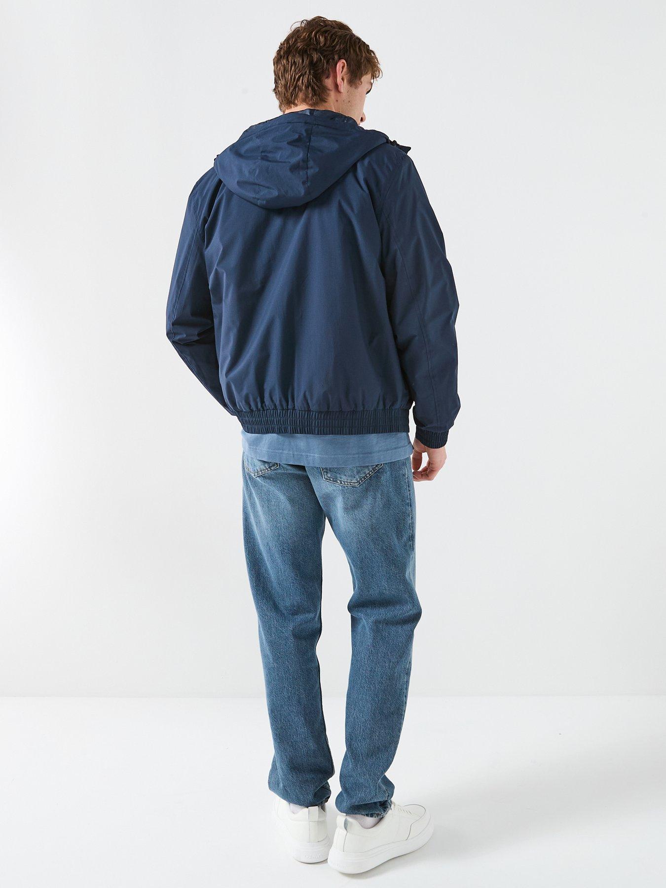 Image 5 of 6 of Calvin Klein Jeans Hooded Ripstop Harrington Jacket - Navy