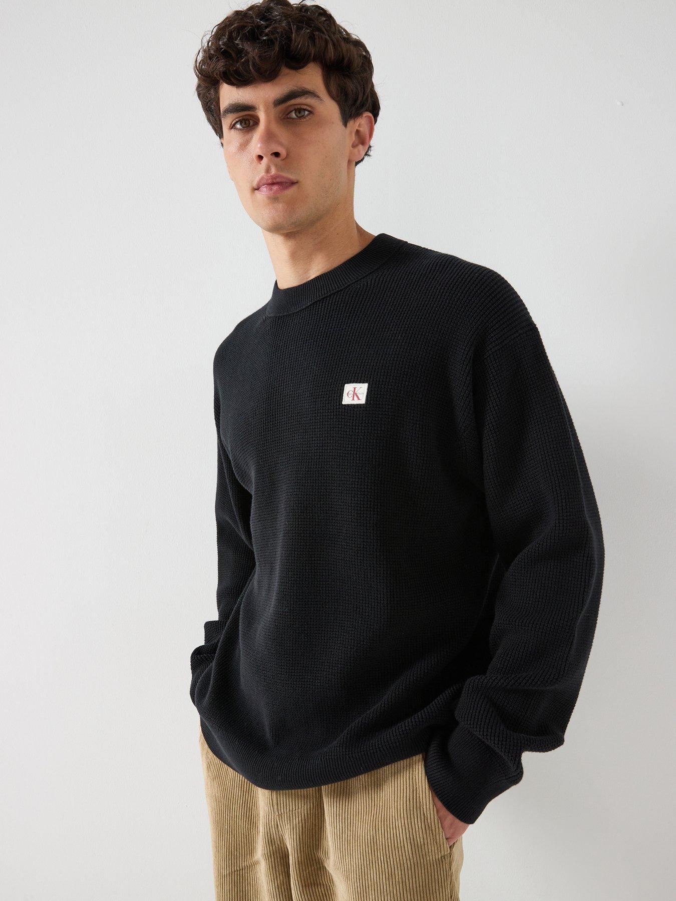 calvin-klein-jeans-cotton-waffle-knitted-jumper-black