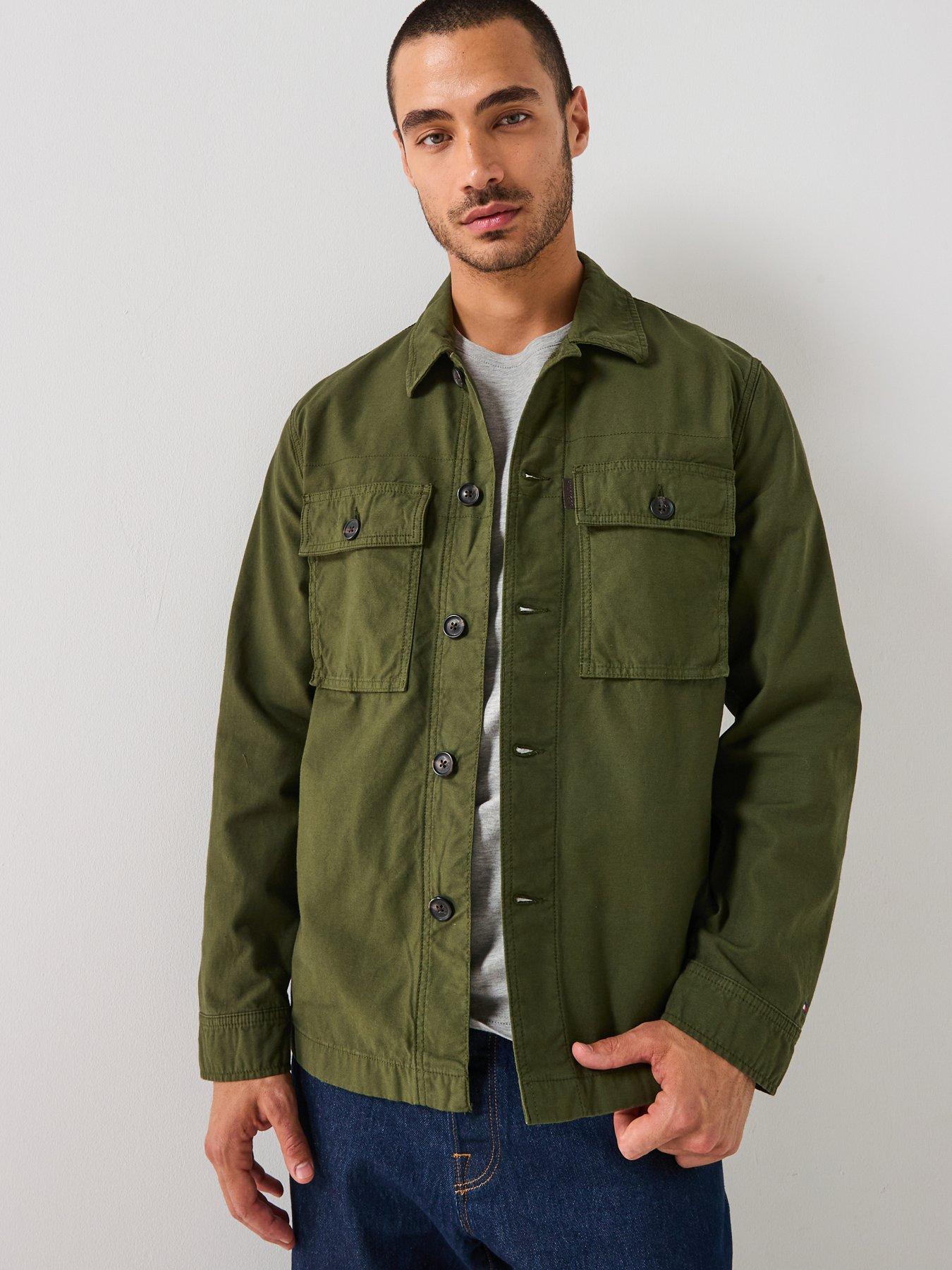 tommy-hilfiger-garment-dyed-utility-overshirt-greenfront