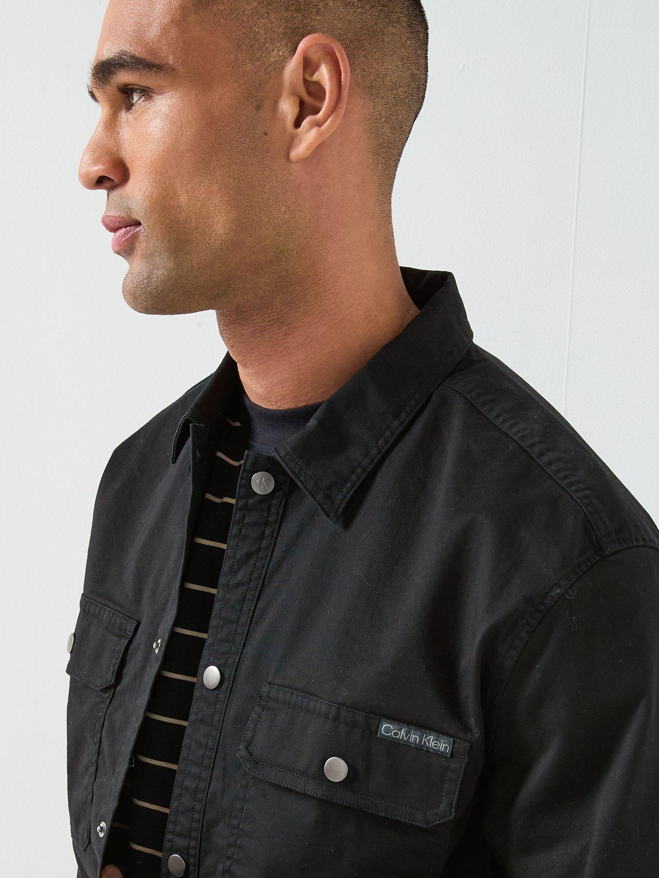 Image 4 of 6 of Calvin Klein Jeans Utility Relaxed Overshirt - Black
