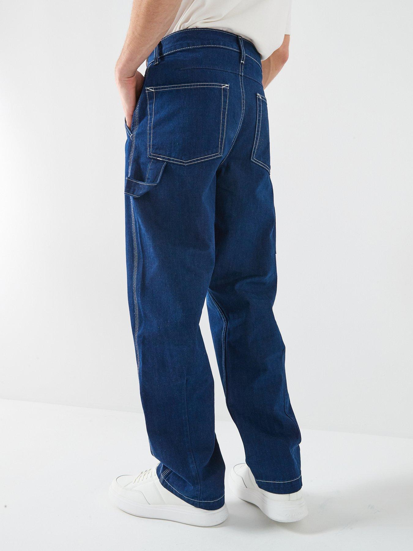 Image 2 of 6 of Calvin Klein Jeans Darted Carpenter Loose Fit - Dark Wash