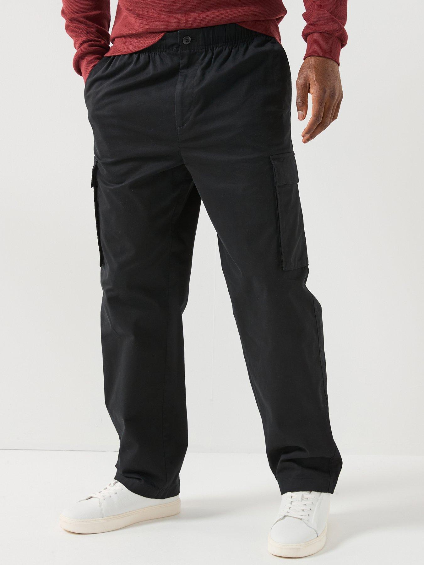 calvin-klein-jeans-cotton-pull-on-straight-cargo-pants-black