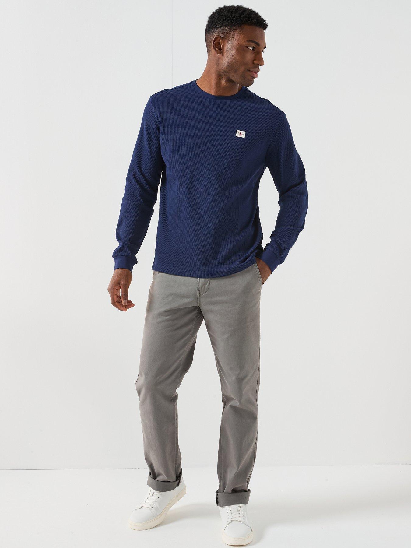 calvin-klein-jeans-long-sleeve-waffle-badge-t-shirt-navyback