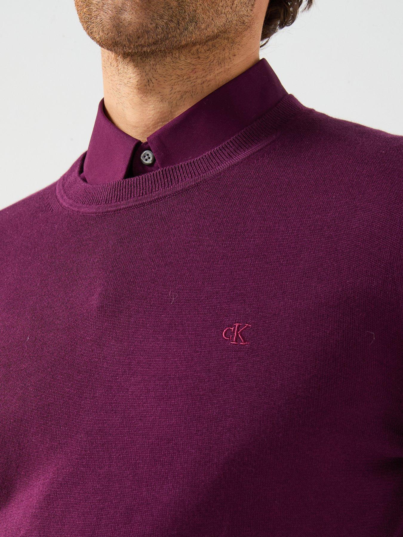 calvin-klein-supima-cotton-crew-neck-knitted-jumper-purpleoutfit