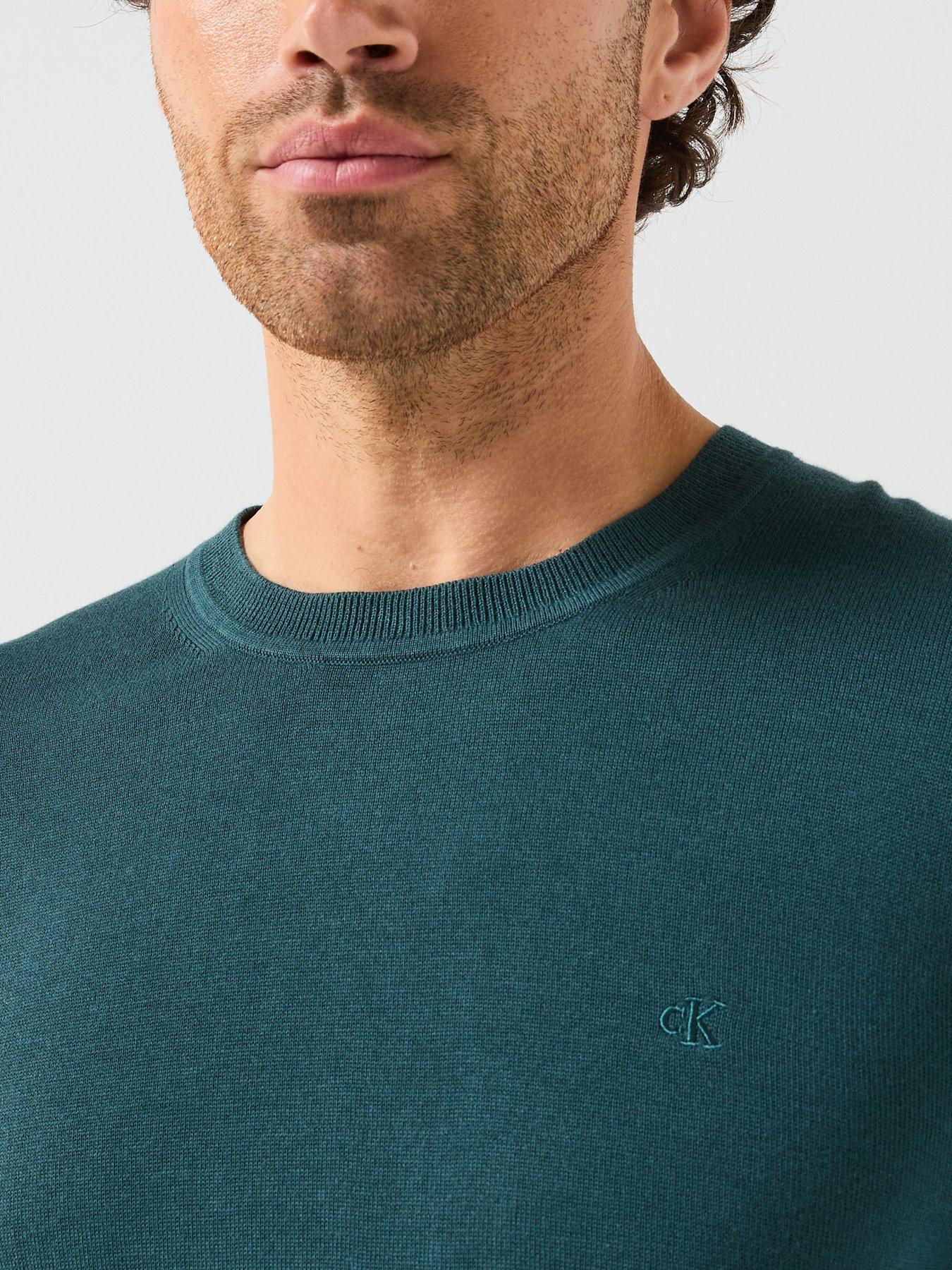 calvin-klein-supima-cotton-crew-neck-knitted-jumper-greenoutfit