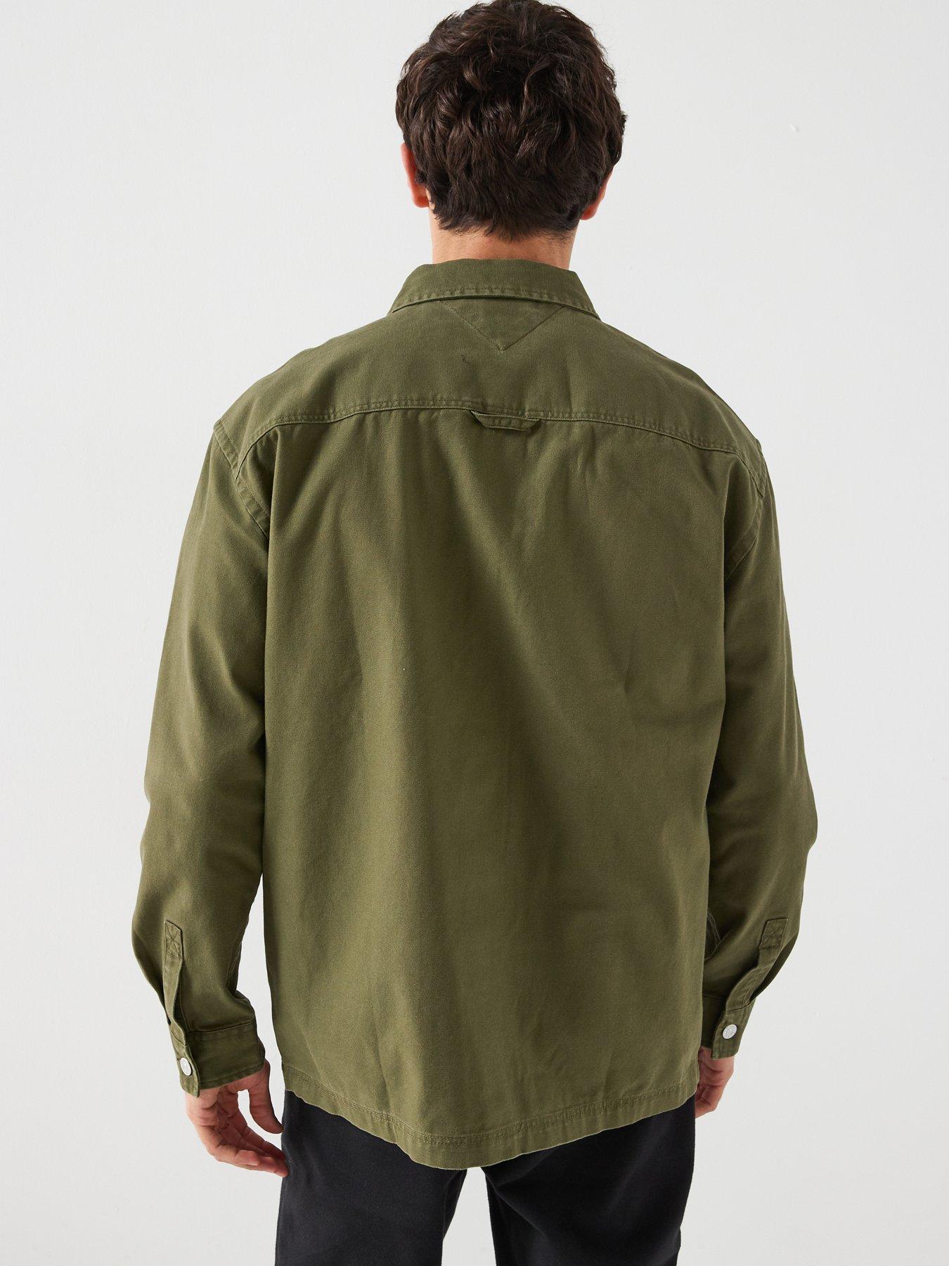 tommy-jeans-essential-overshirt-dark-greenstillFront