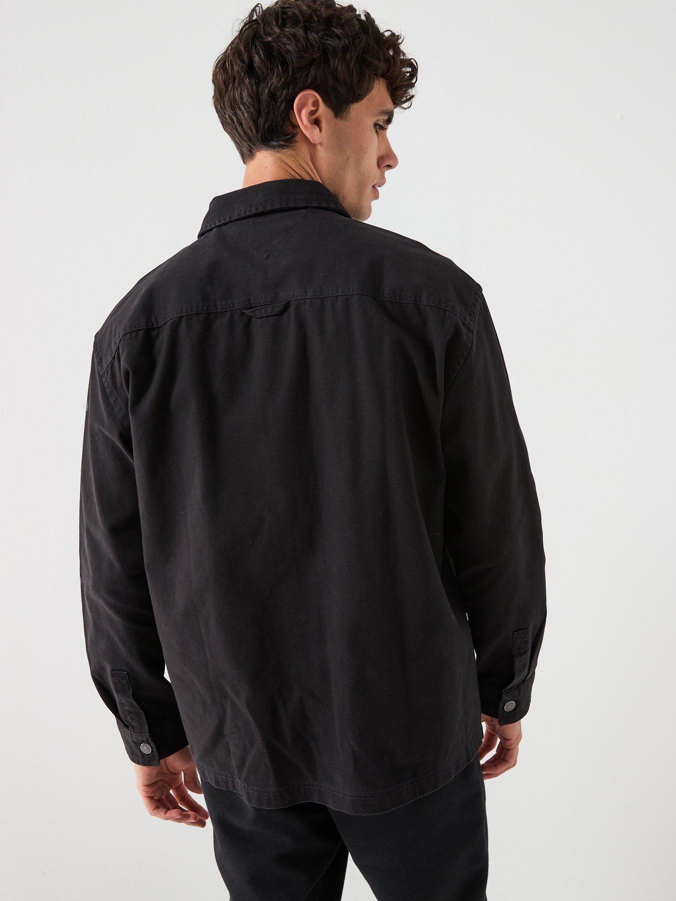 tommy-jeans-essential-overshirt-blackstillFront