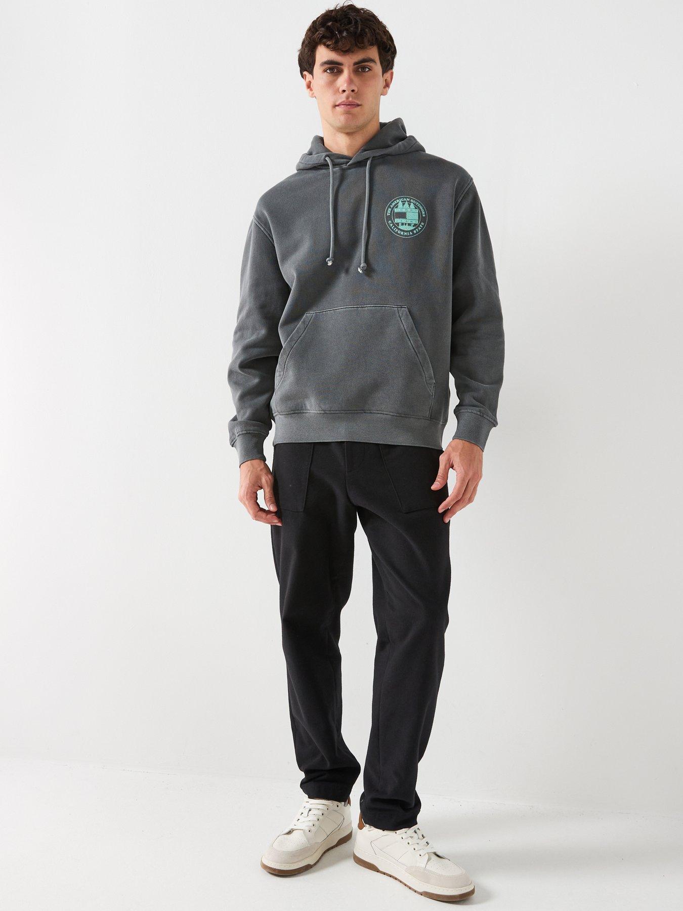 Image 3 of 6 of Tommy Jeans Regular Fit Backprint Washed Pullover Hoodie - Black