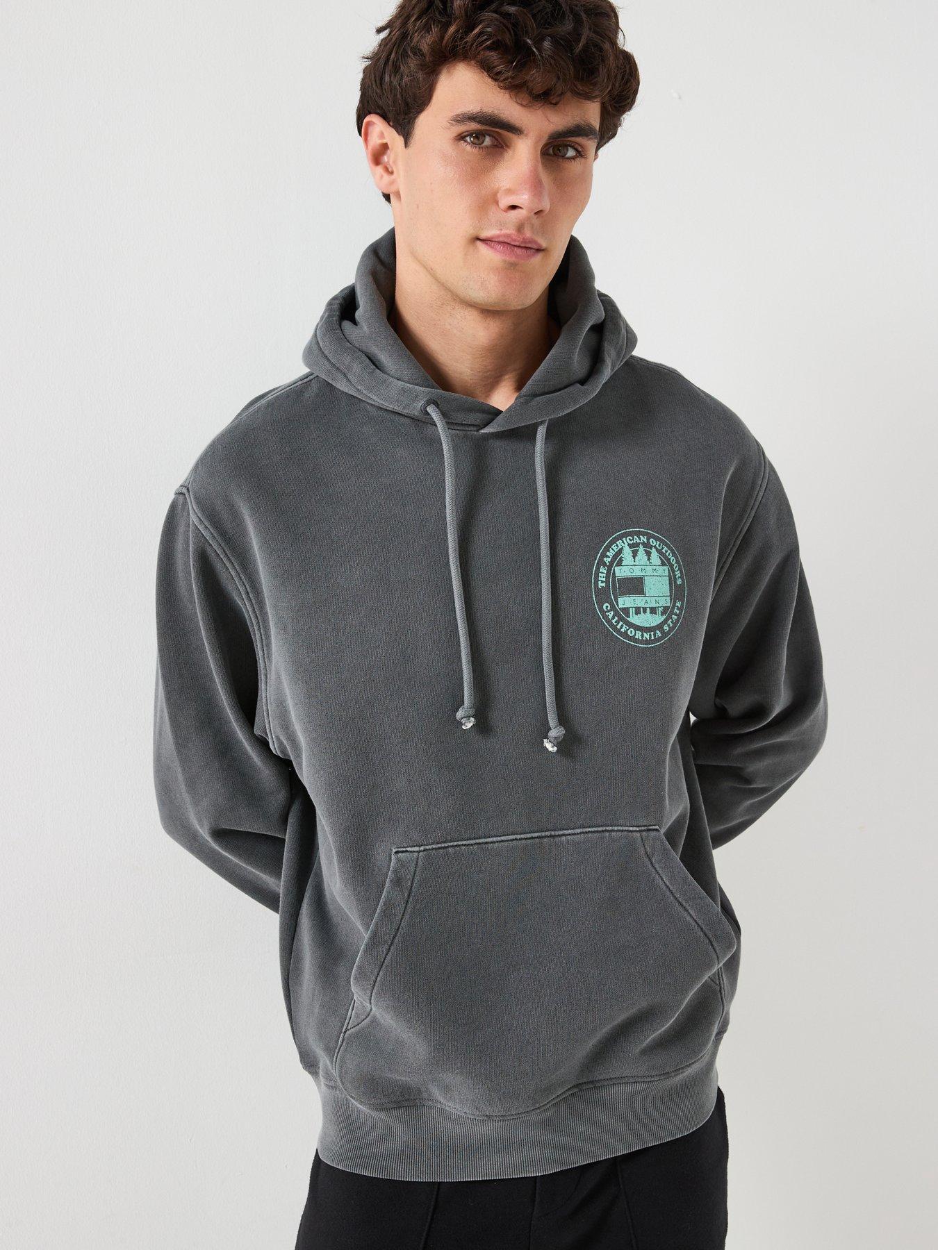 Image 5 of 6 of Tommy Jeans Regular Fit Backprint Washed Pullover Hoodie - Black