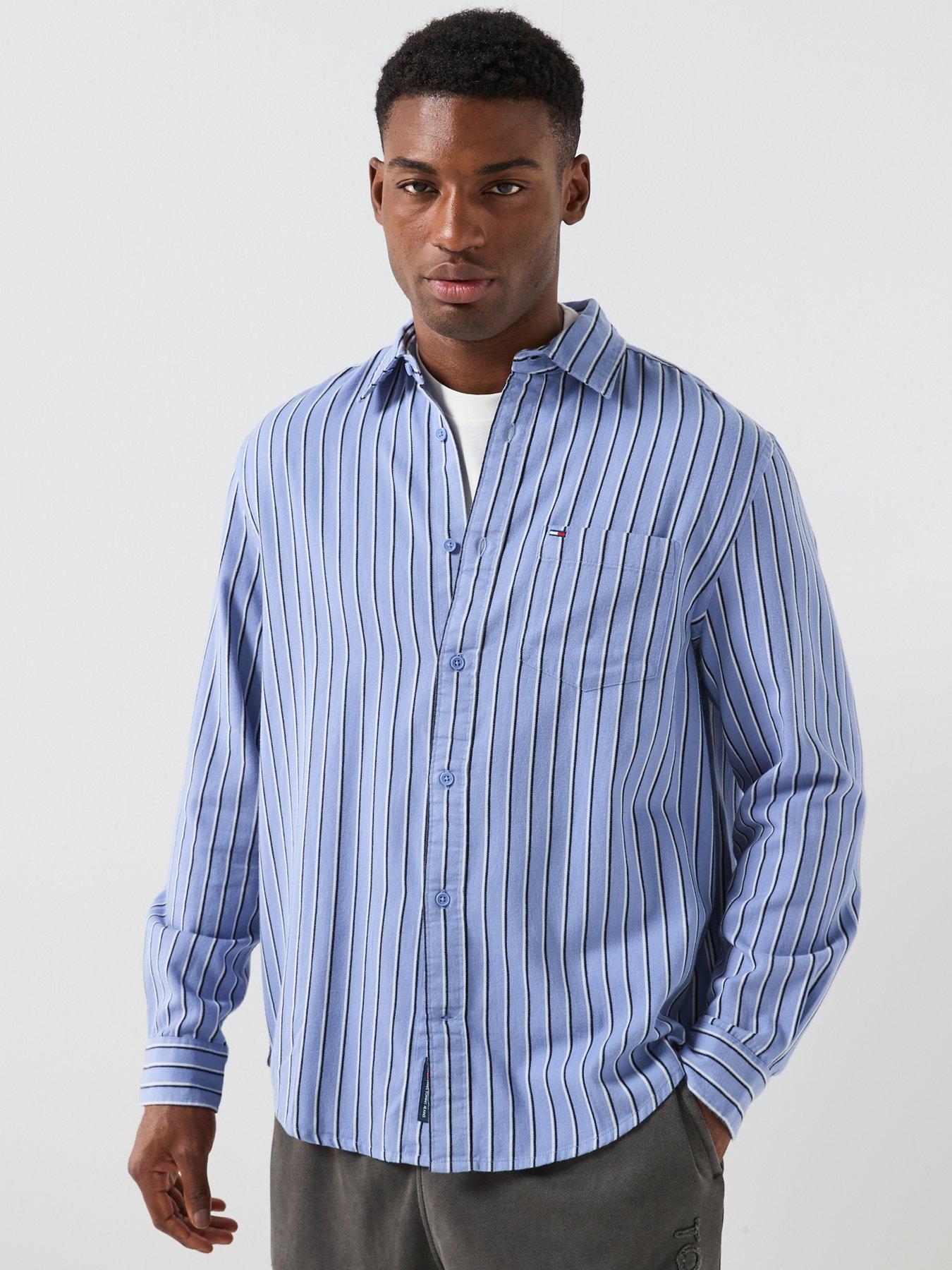 Tommy Jeans Stripe Twill Shirt - Light Blue